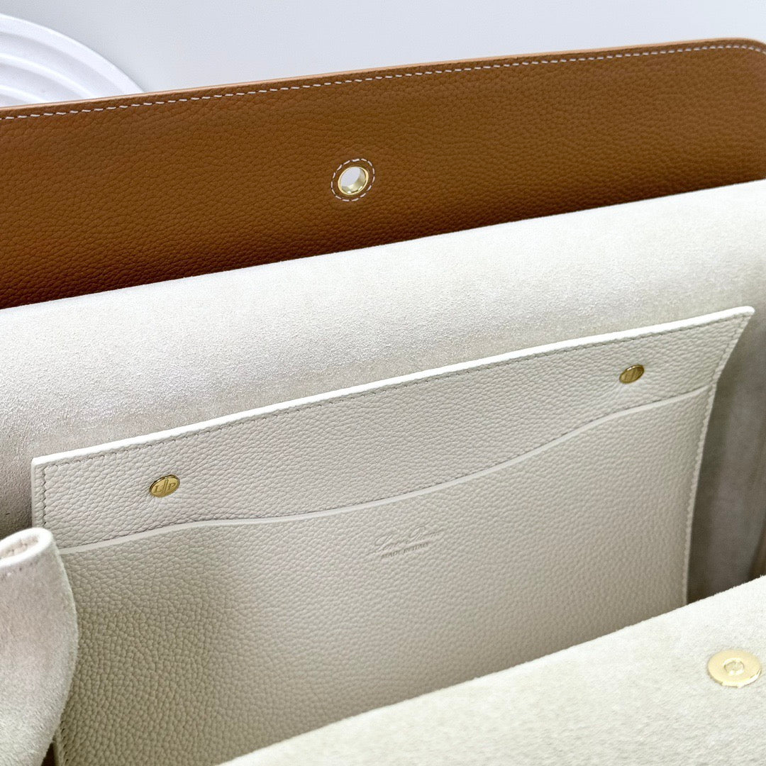 White brown and Dark green Bag
