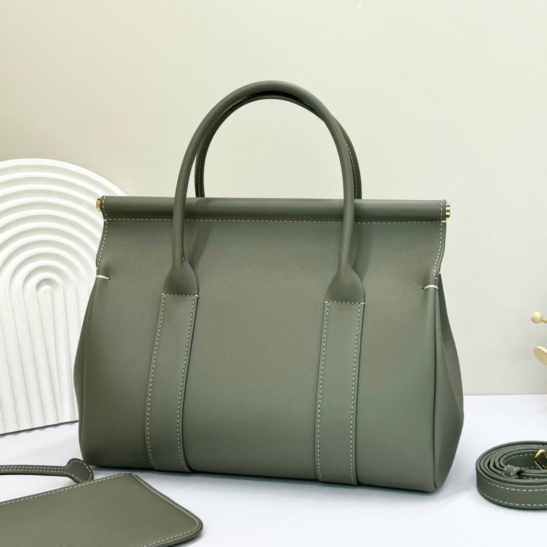 White brown and Dark green Bag