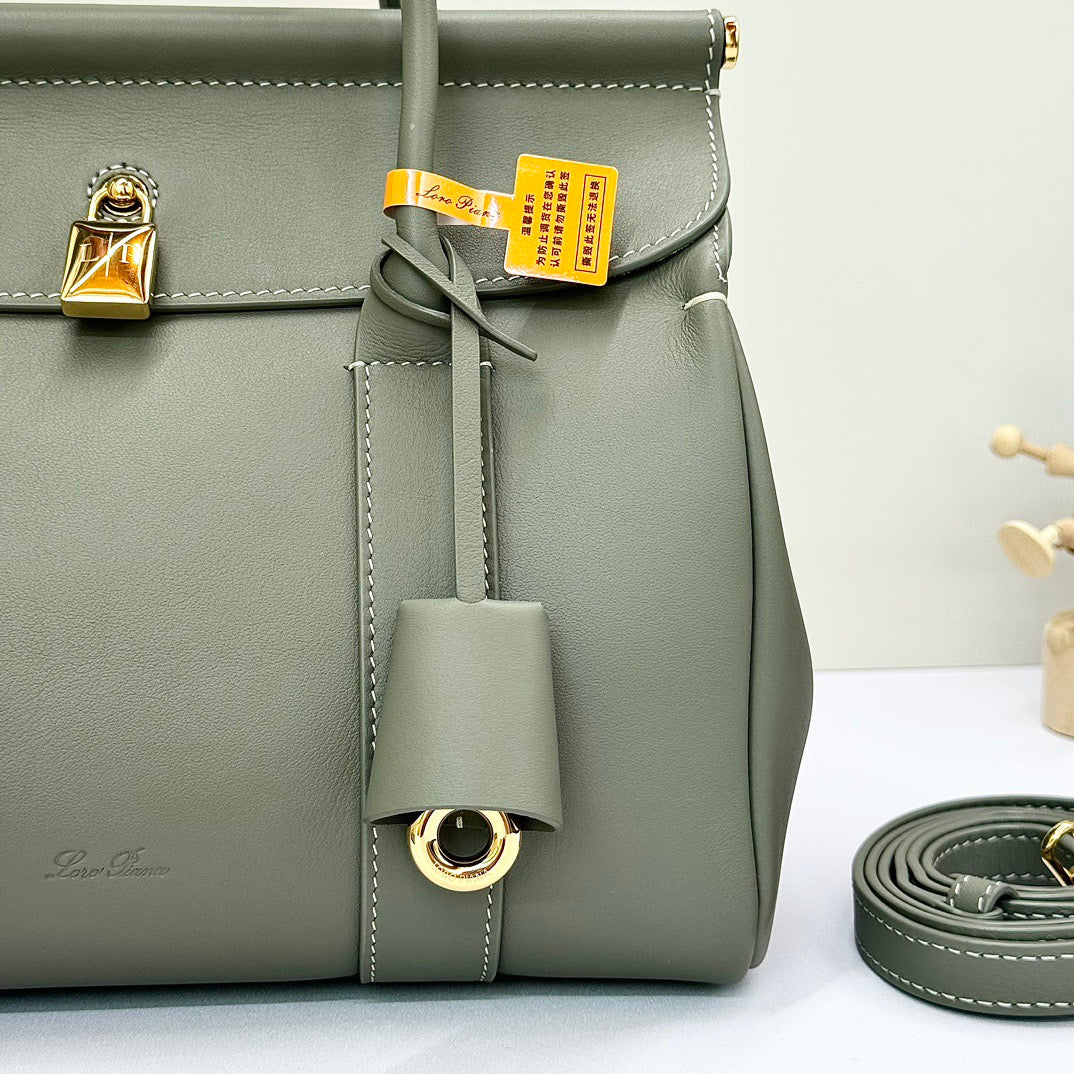 White brown and Dark green Bag