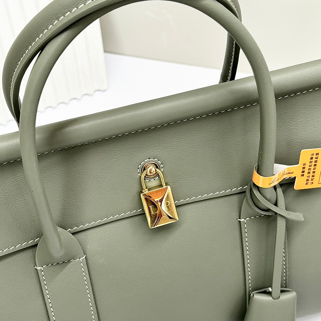 White brown and Dark green Bag