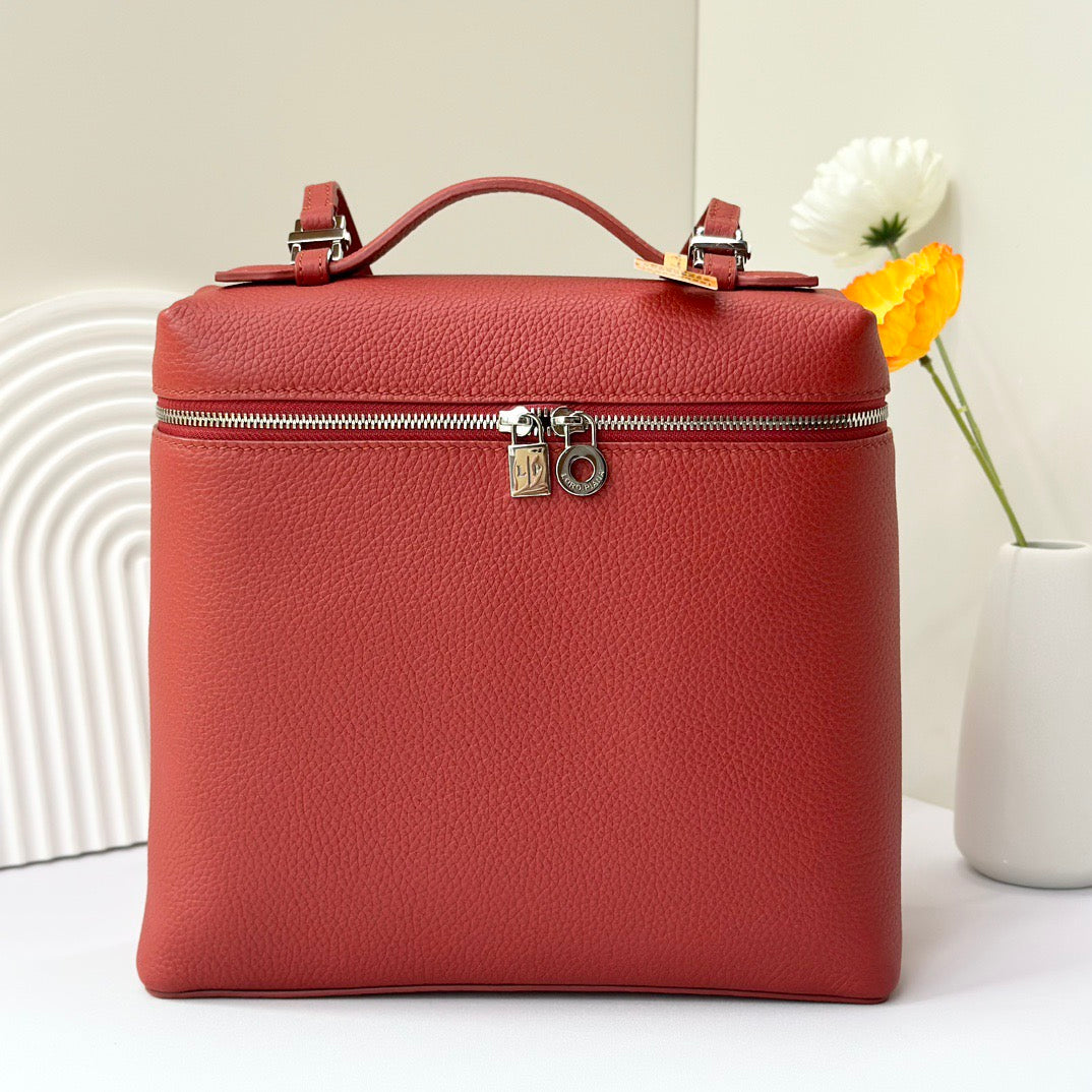 Taupe, Red and Light pink Bag