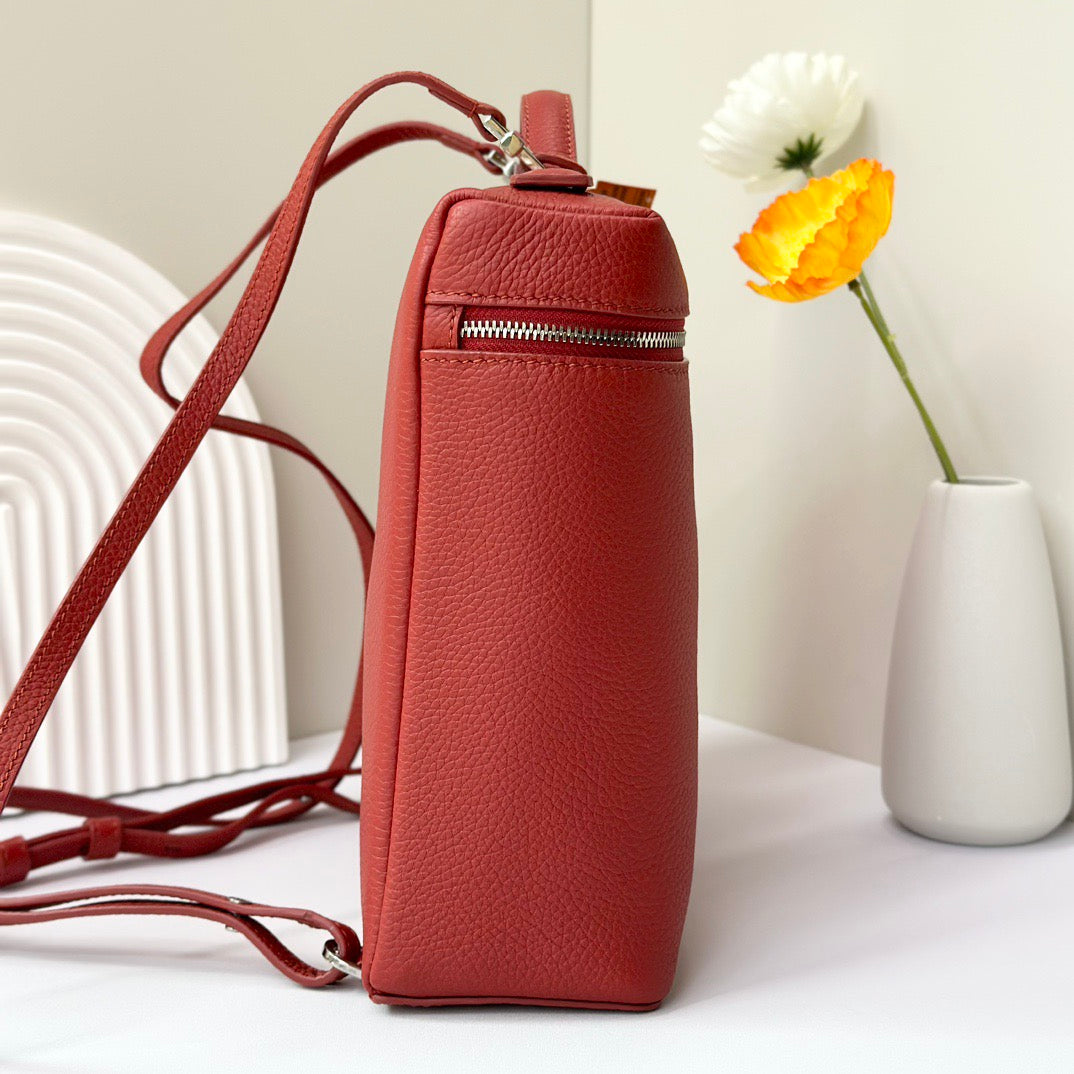 Taupe, Red and Light pink Bag
