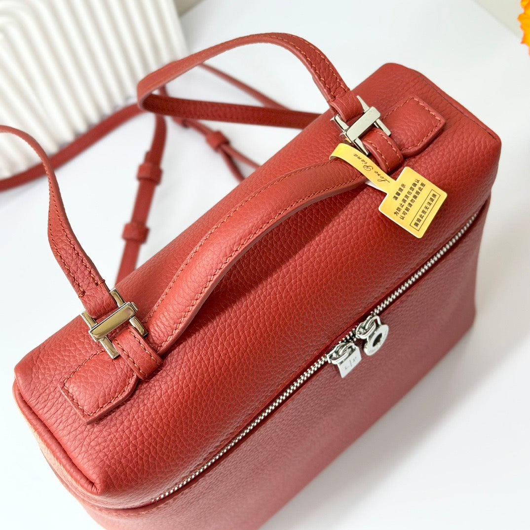 Taupe, Red and Light pink Bag