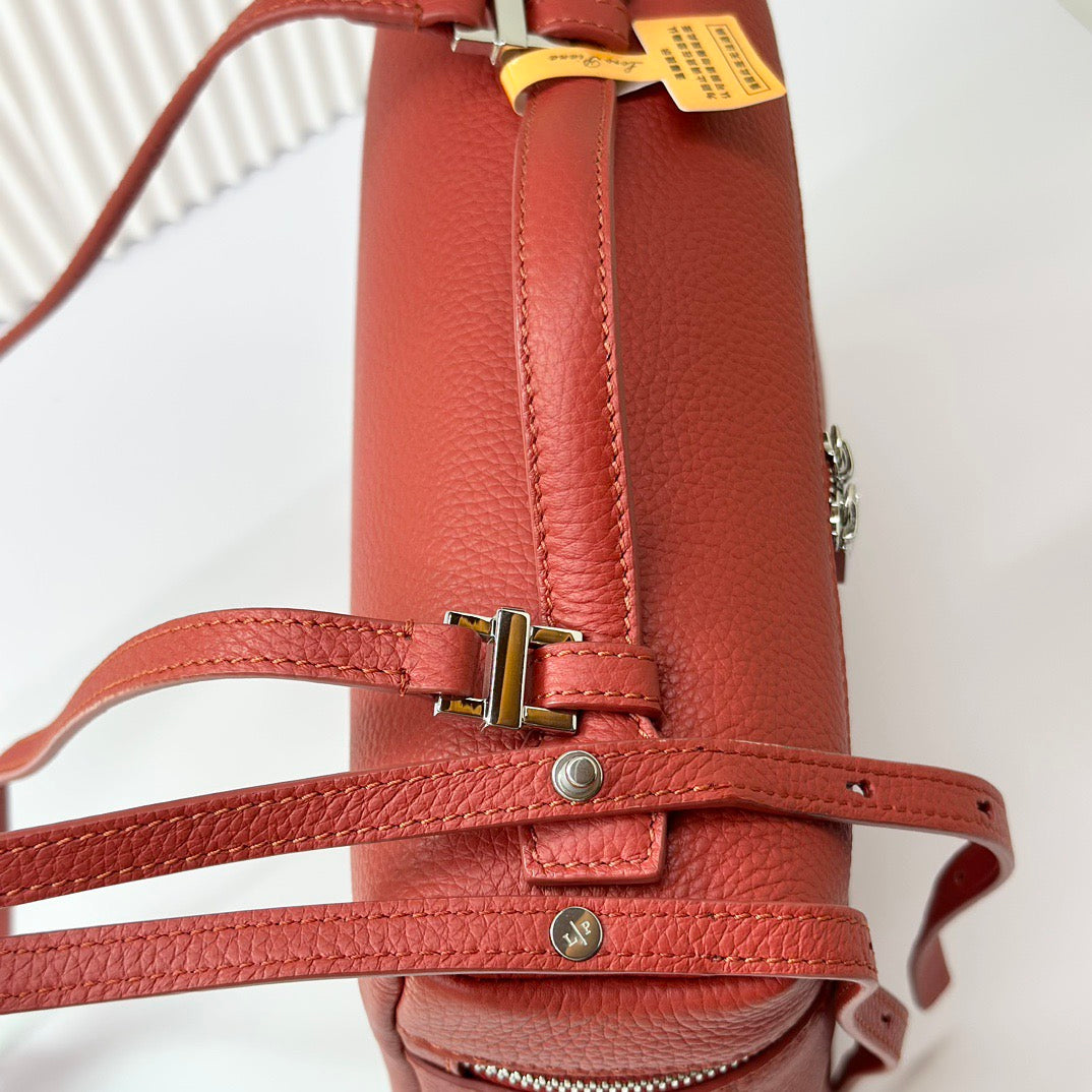 Taupe, Red and Light pink Bag