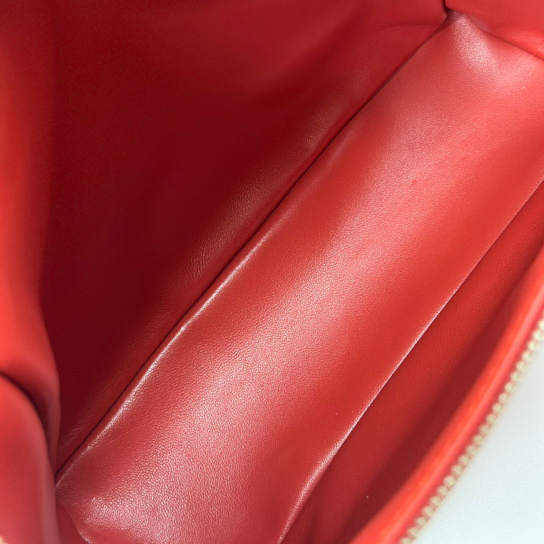 Taupe, Red and Light pink Bag