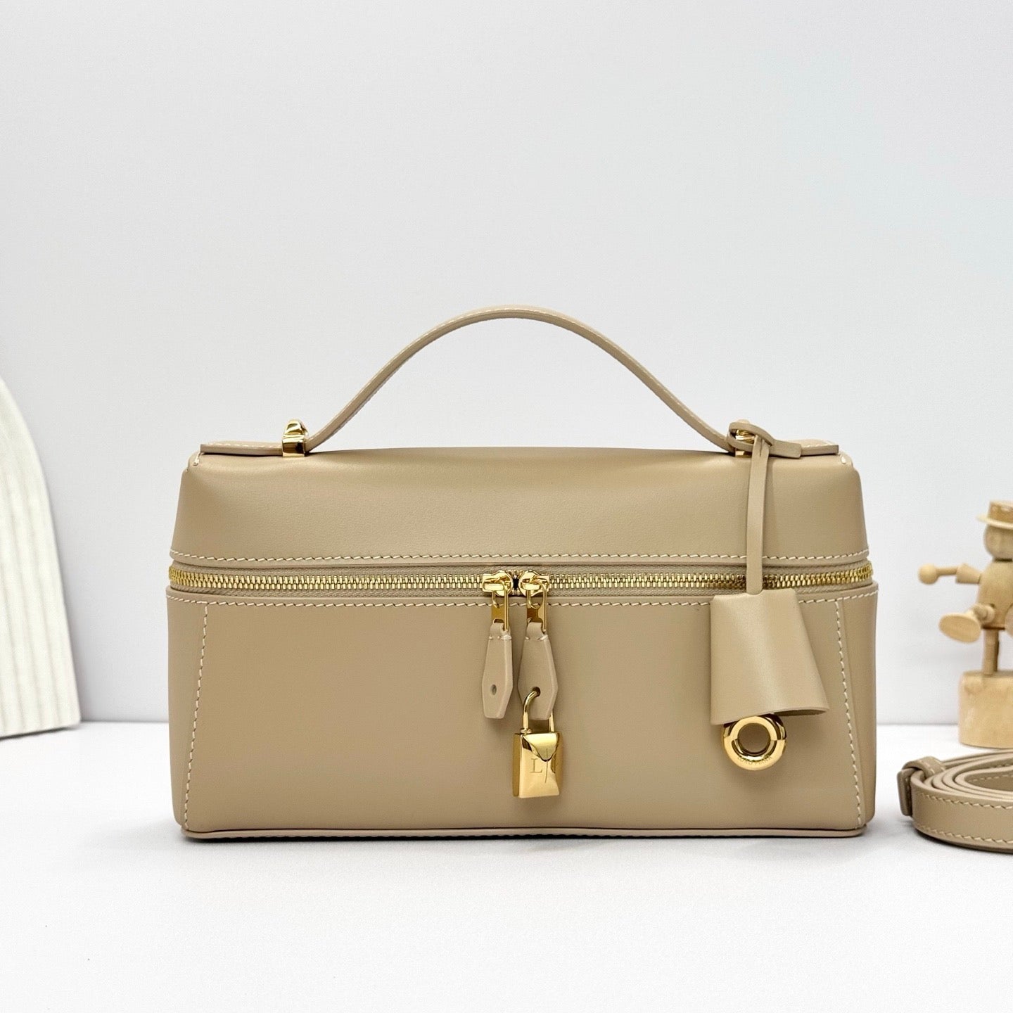 Cream, Beige and Black Bag