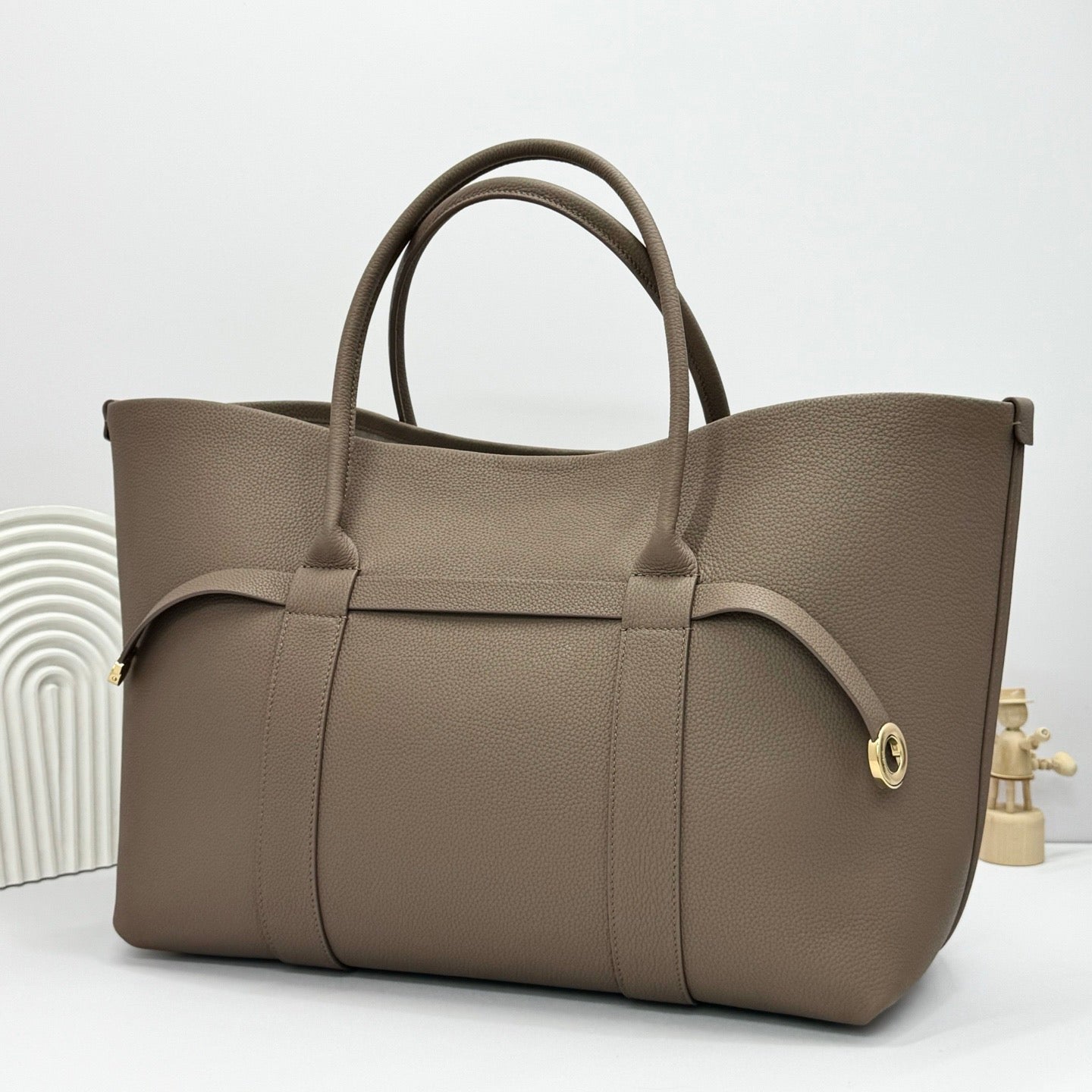 Taupe, Black and Burgundy Bag
