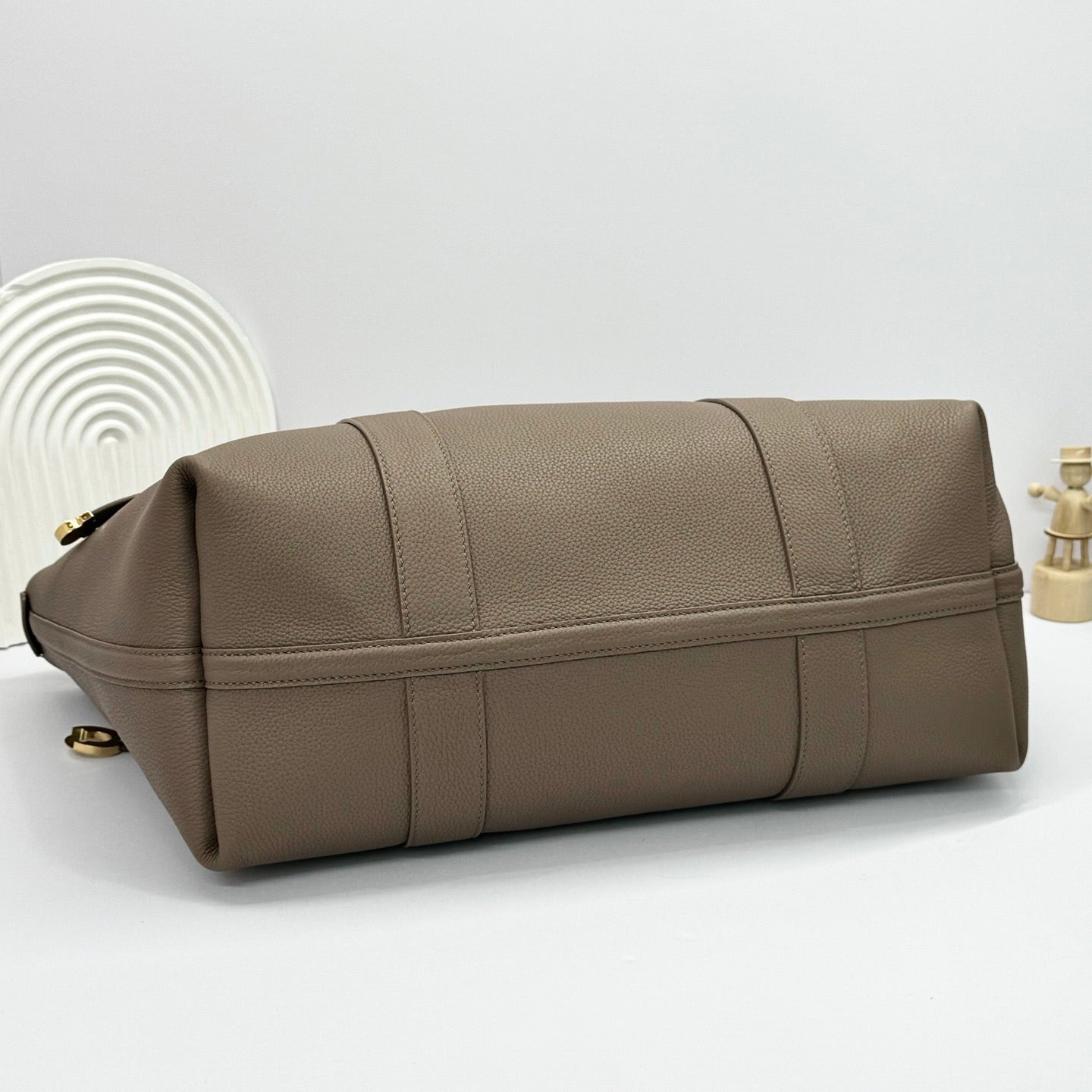 Taupe, Black and Burgundy Bag