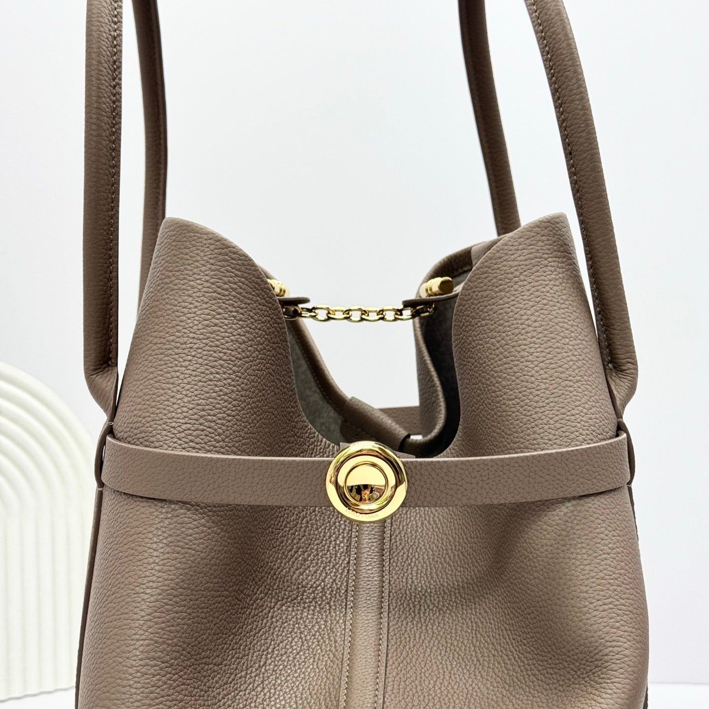 Taupe, Black and Burgundy Bag