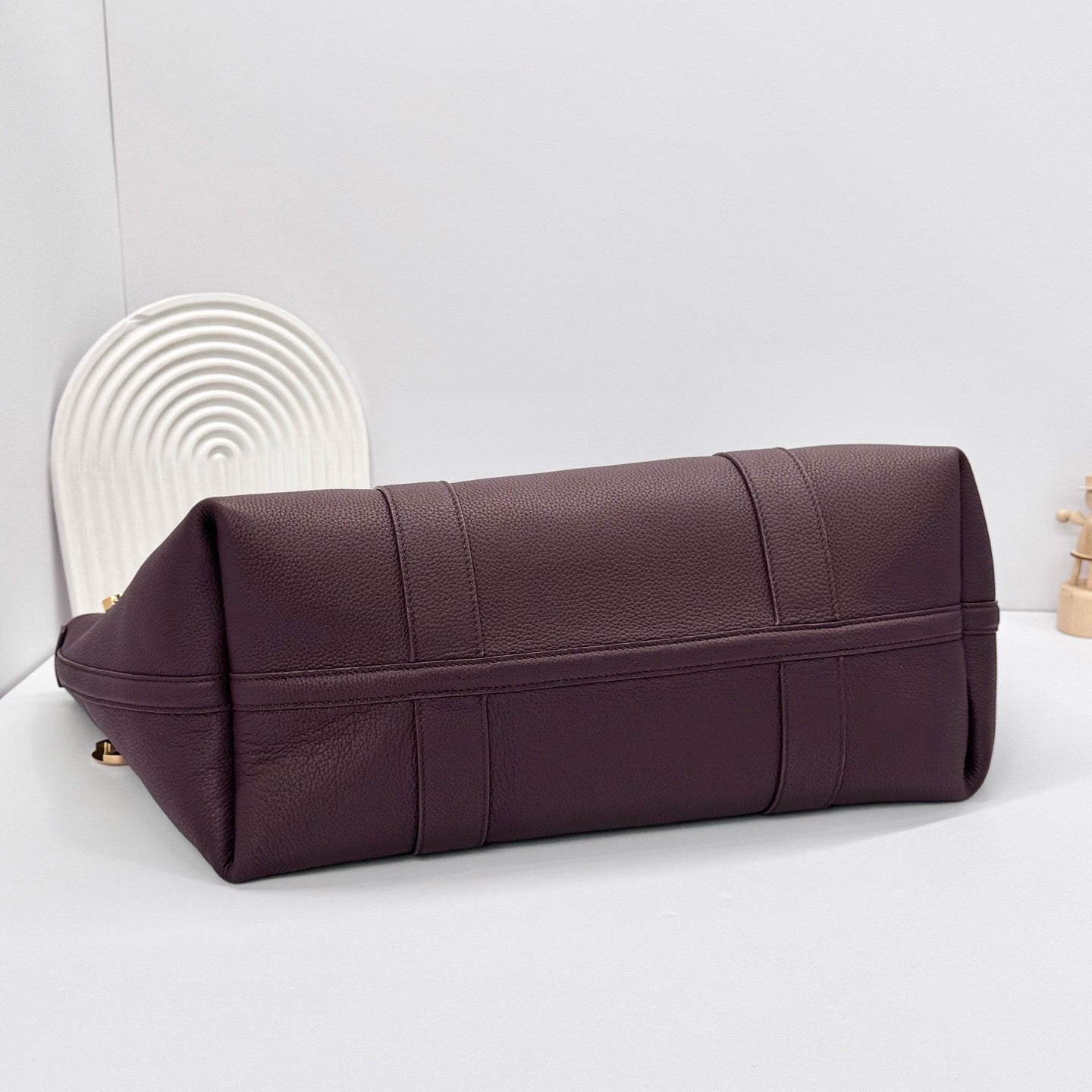 Taupe, Black and Burgundy Bag