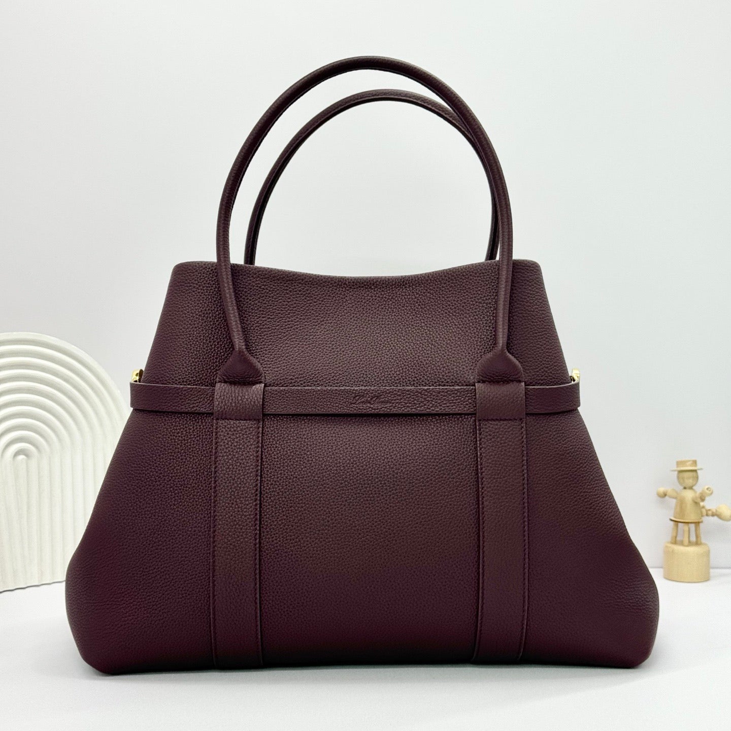 Taupe, Black and Burgundy Bag