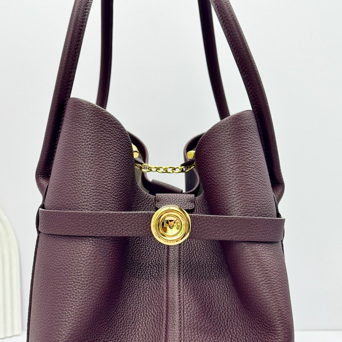 Taupe, Black and Burgundy Bag