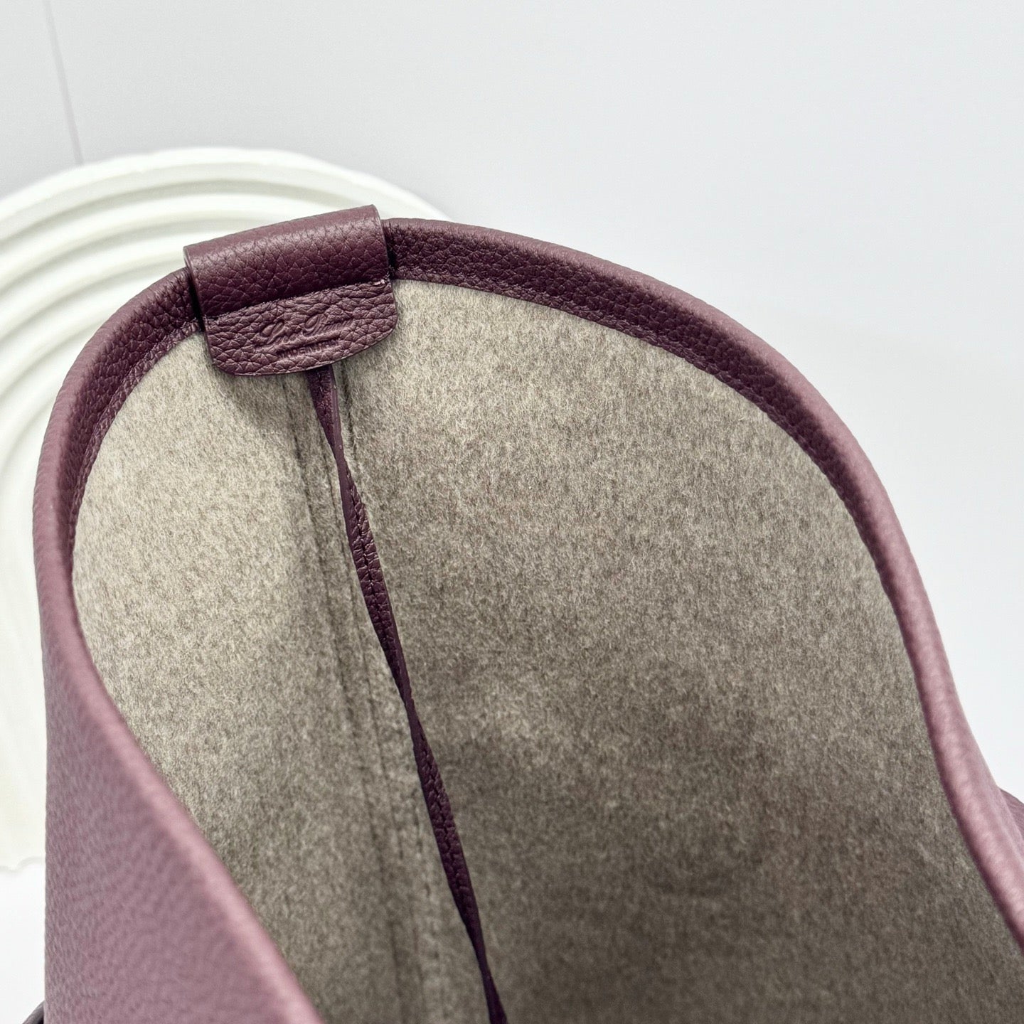 Taupe, Black and Burgundy Bag