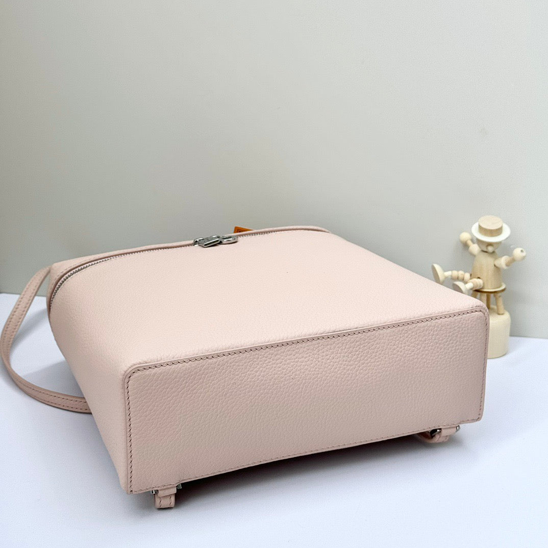 Taupe, Red and Light pink Bag