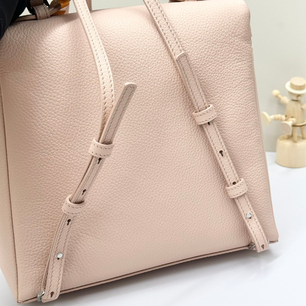 Taupe, Red and Light pink Bag