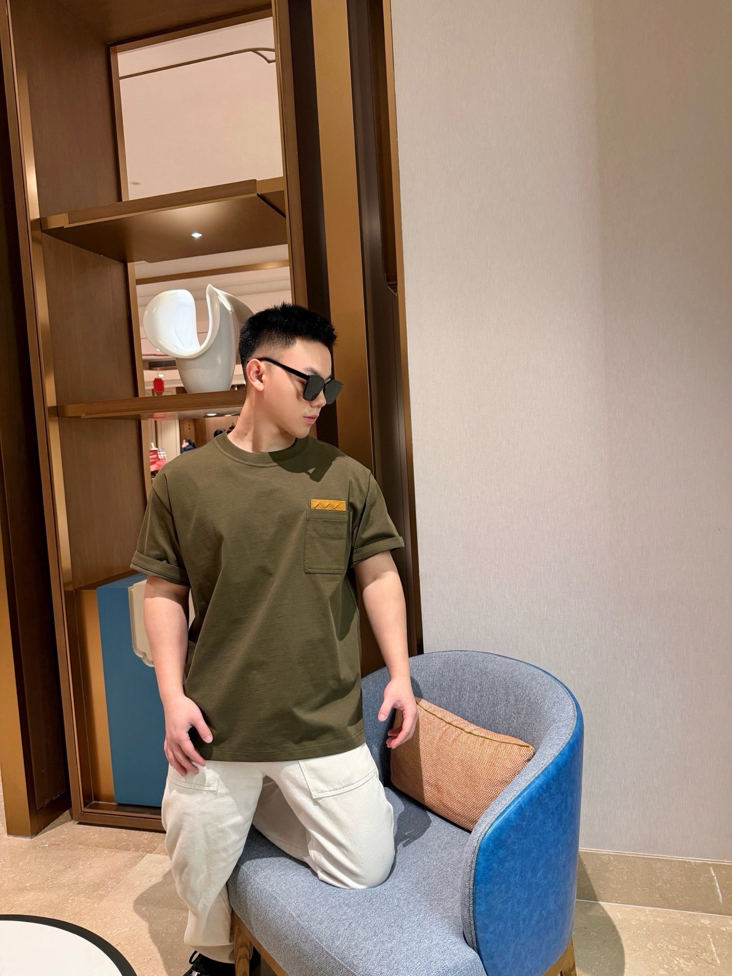 Dark green, Black and White T-Shirt - FashionHype.xyz