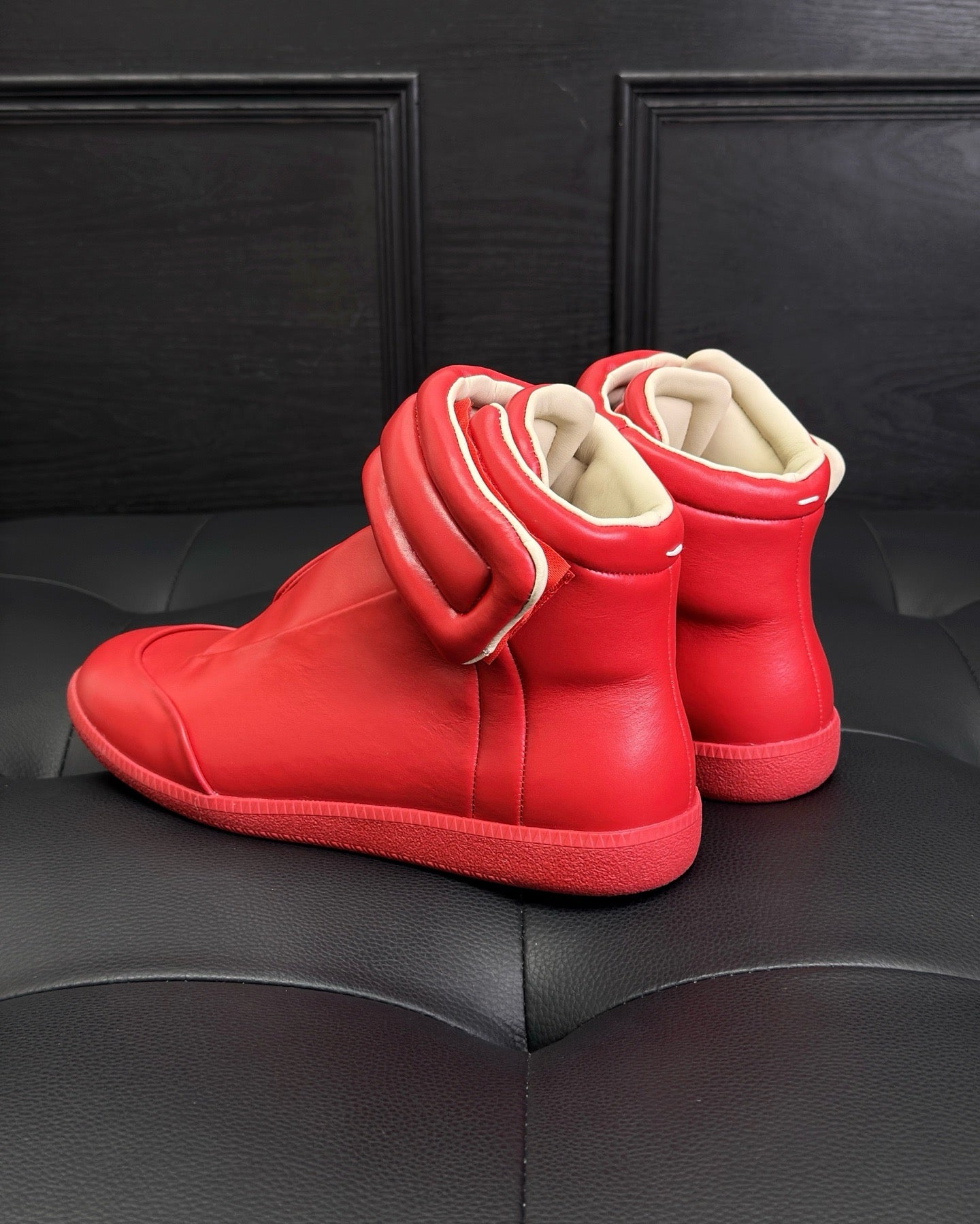 Blue, White, Red and Dark grey Shoes
