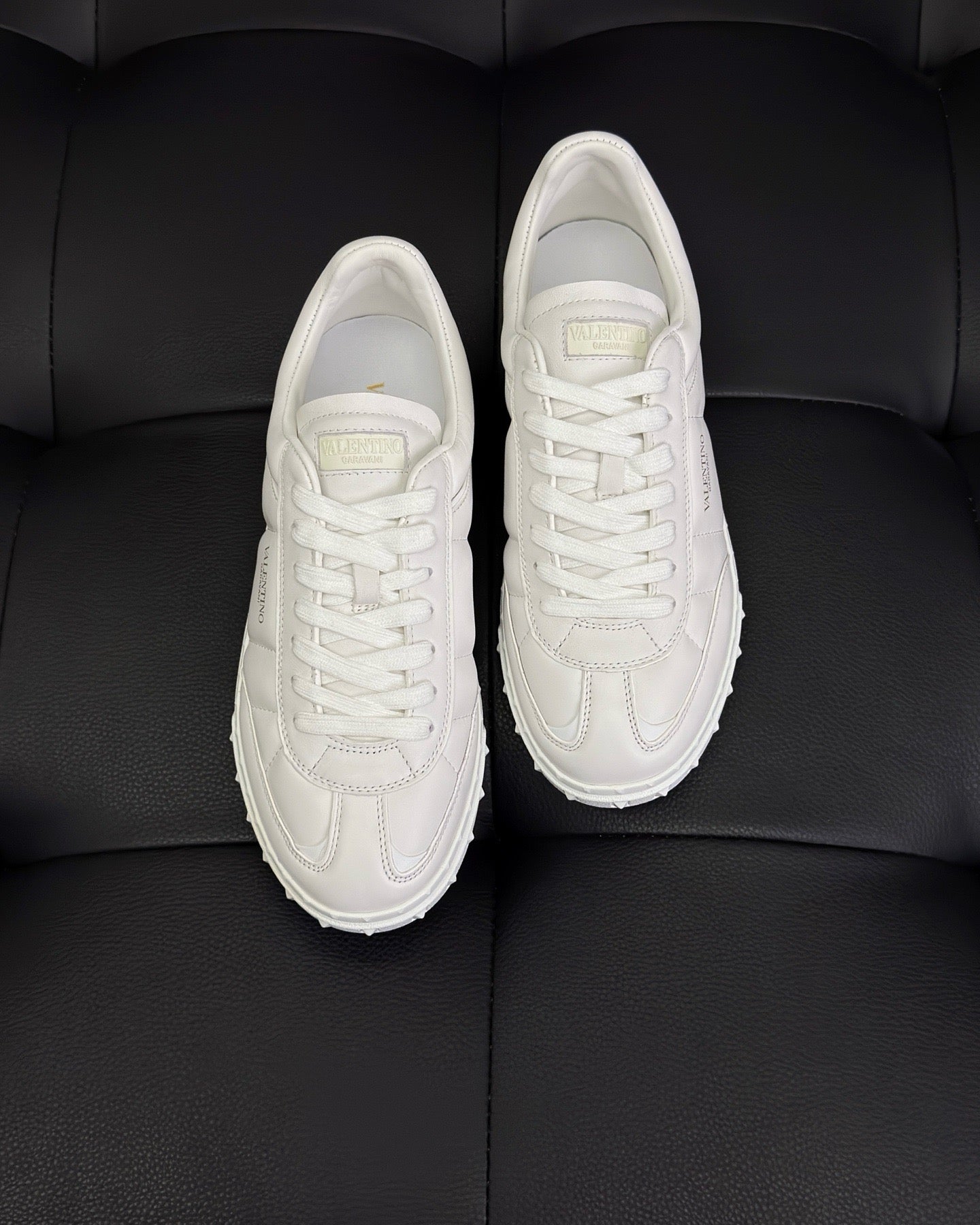 Black white and White Shoes