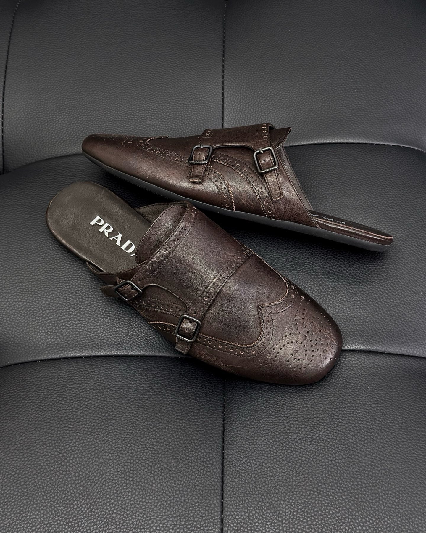 Dark brown and Brown Shoes