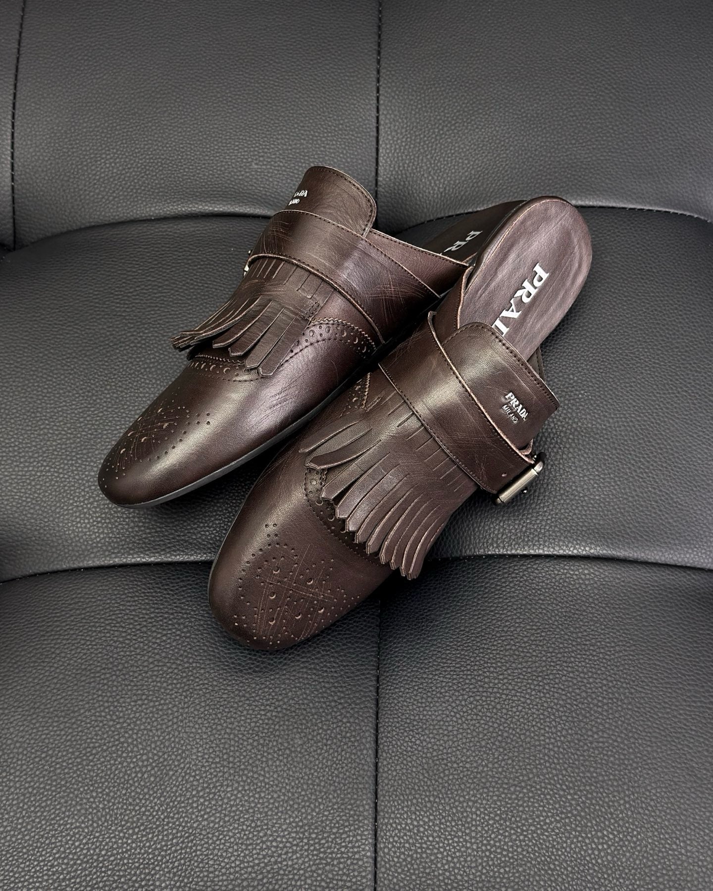 Dark brown and Brown Shoes