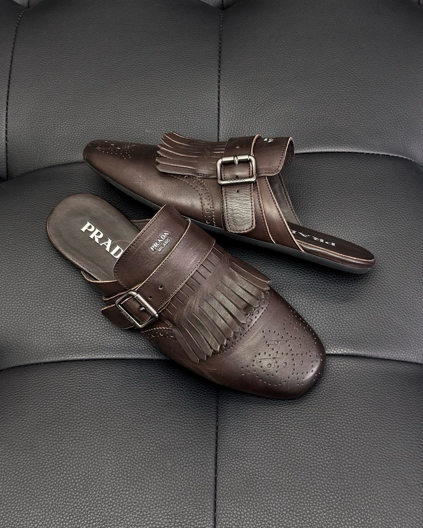 Dark brown and Brown Shoes
