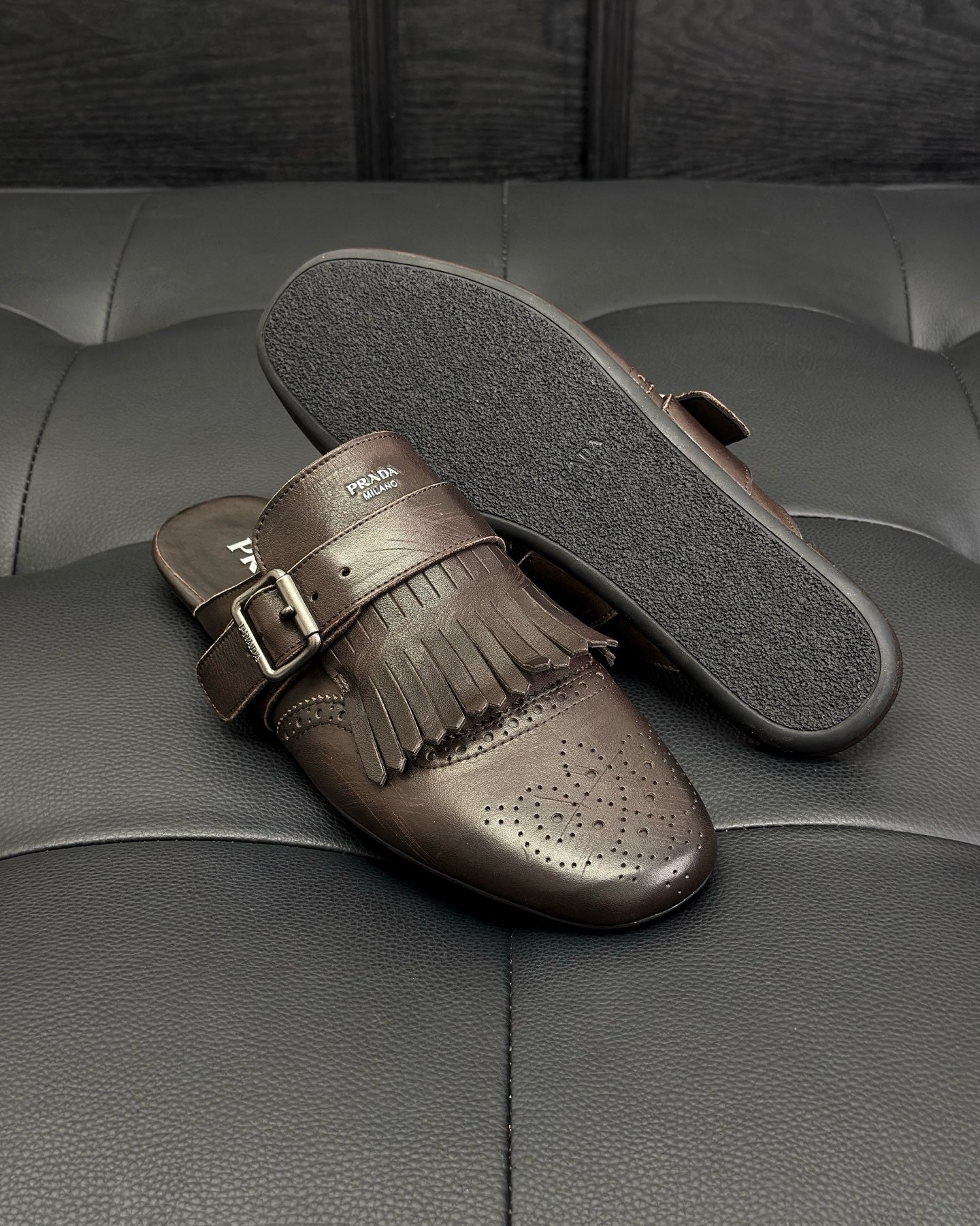 Dark brown and Brown Shoes