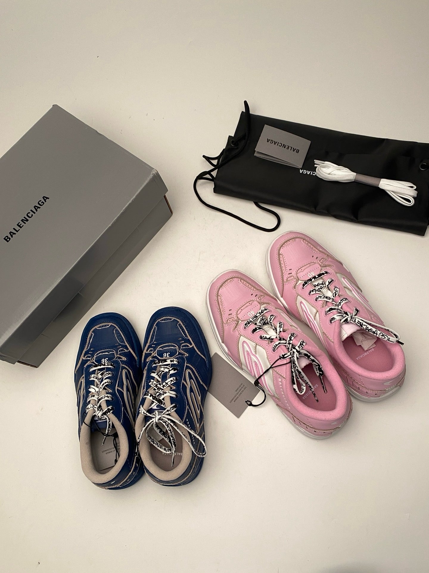 Blue and Pink Shoes