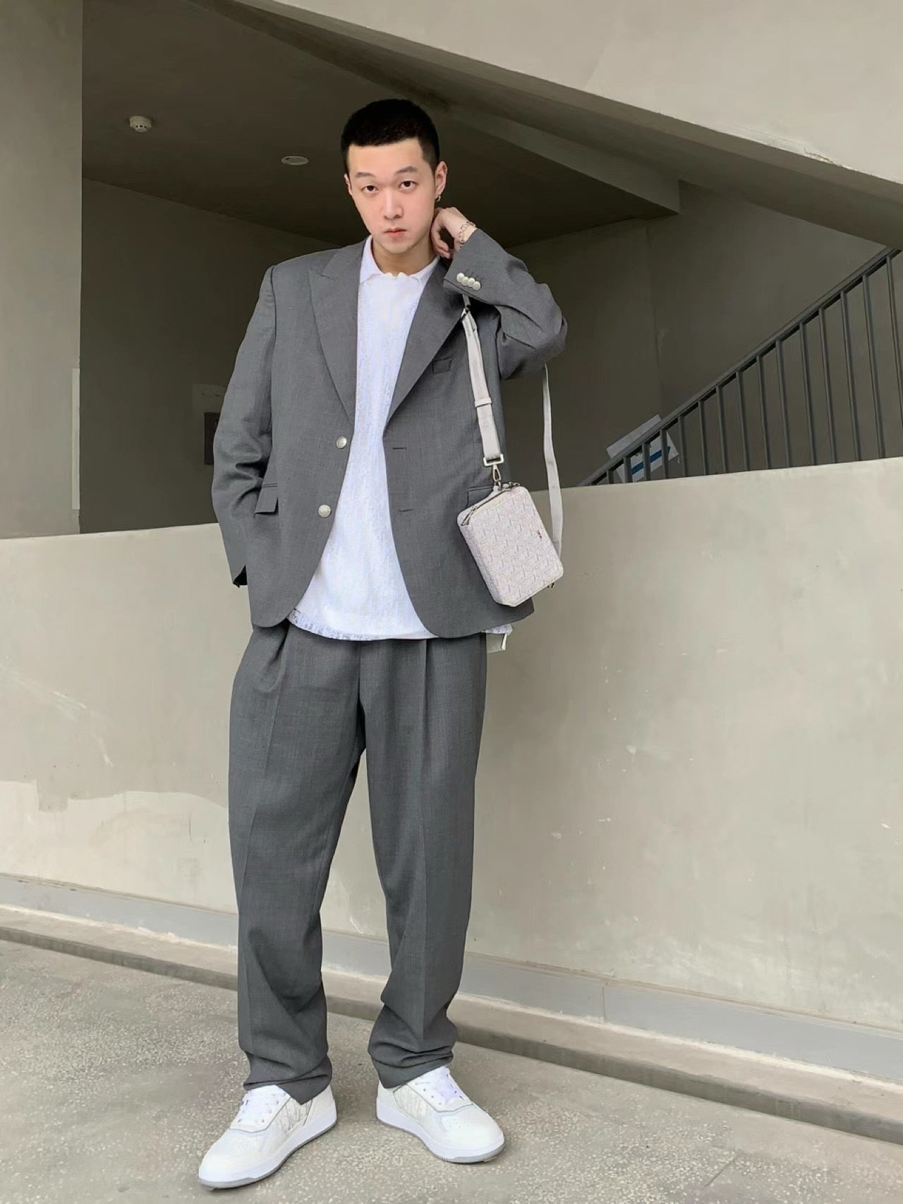 White grey and White black Shoes
