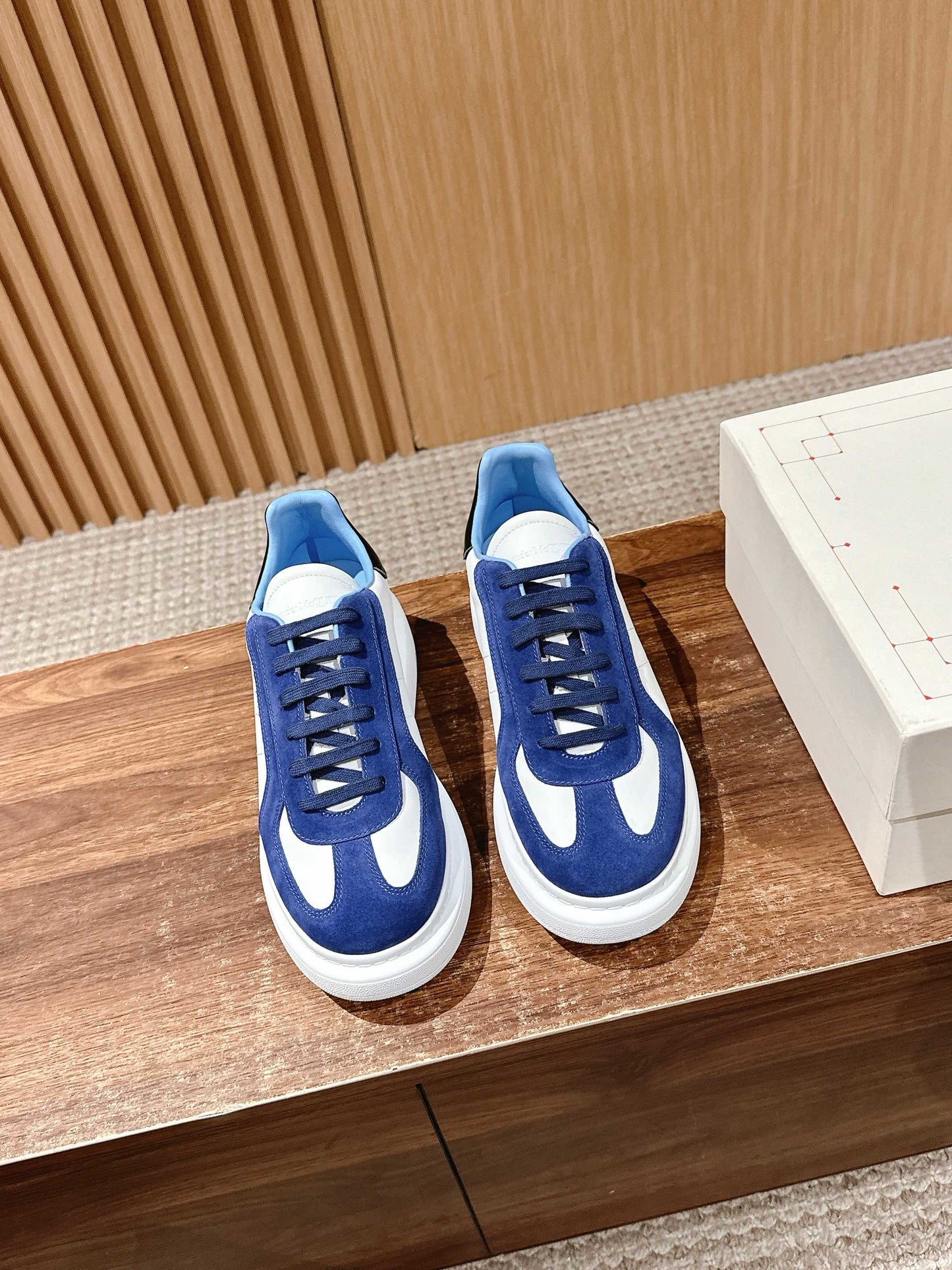 White blue and Brown black Shoes