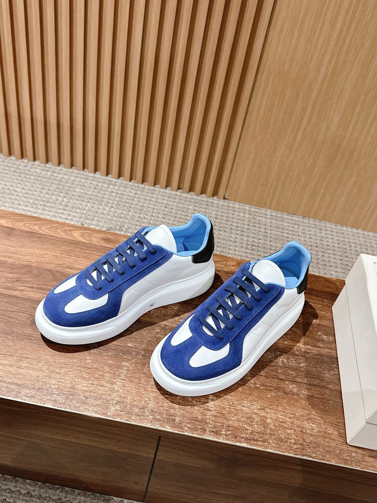 White blue and Brown black Shoes
