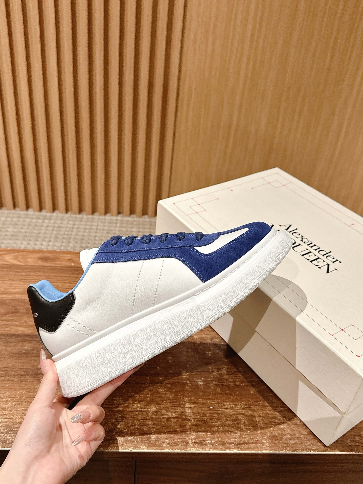 White blue and Brown black Shoes