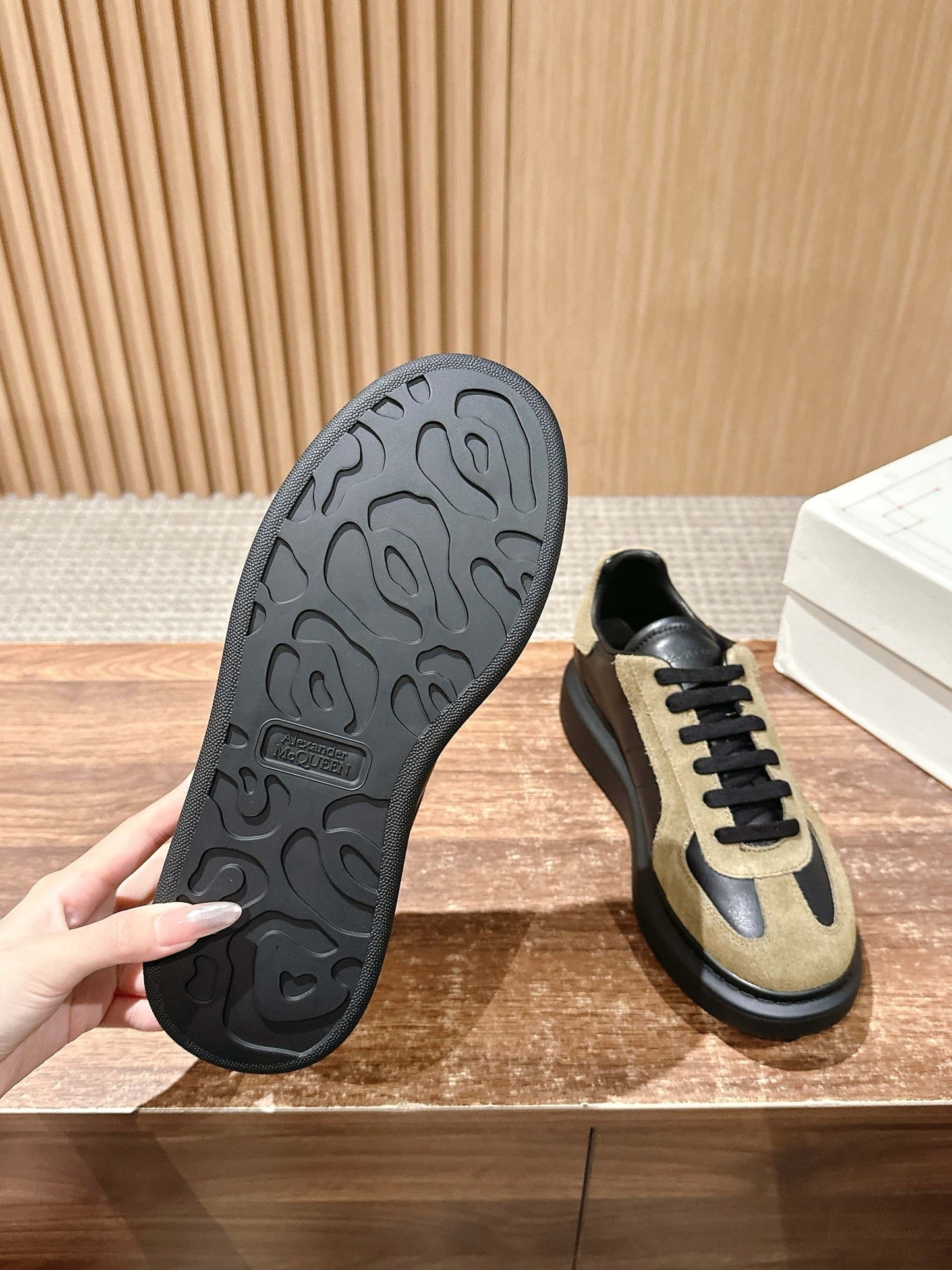 White blue and Brown black Shoes