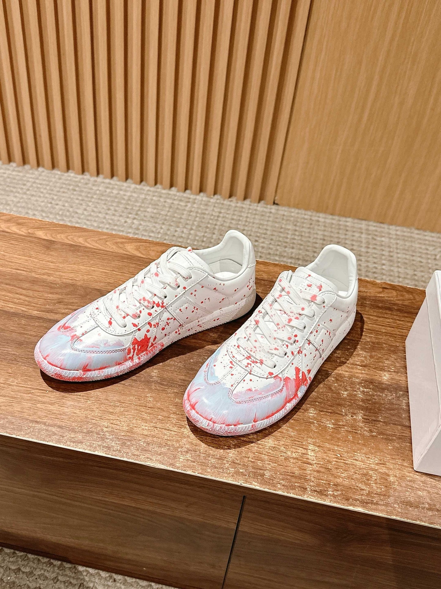 Black white and Paint drop Shoes