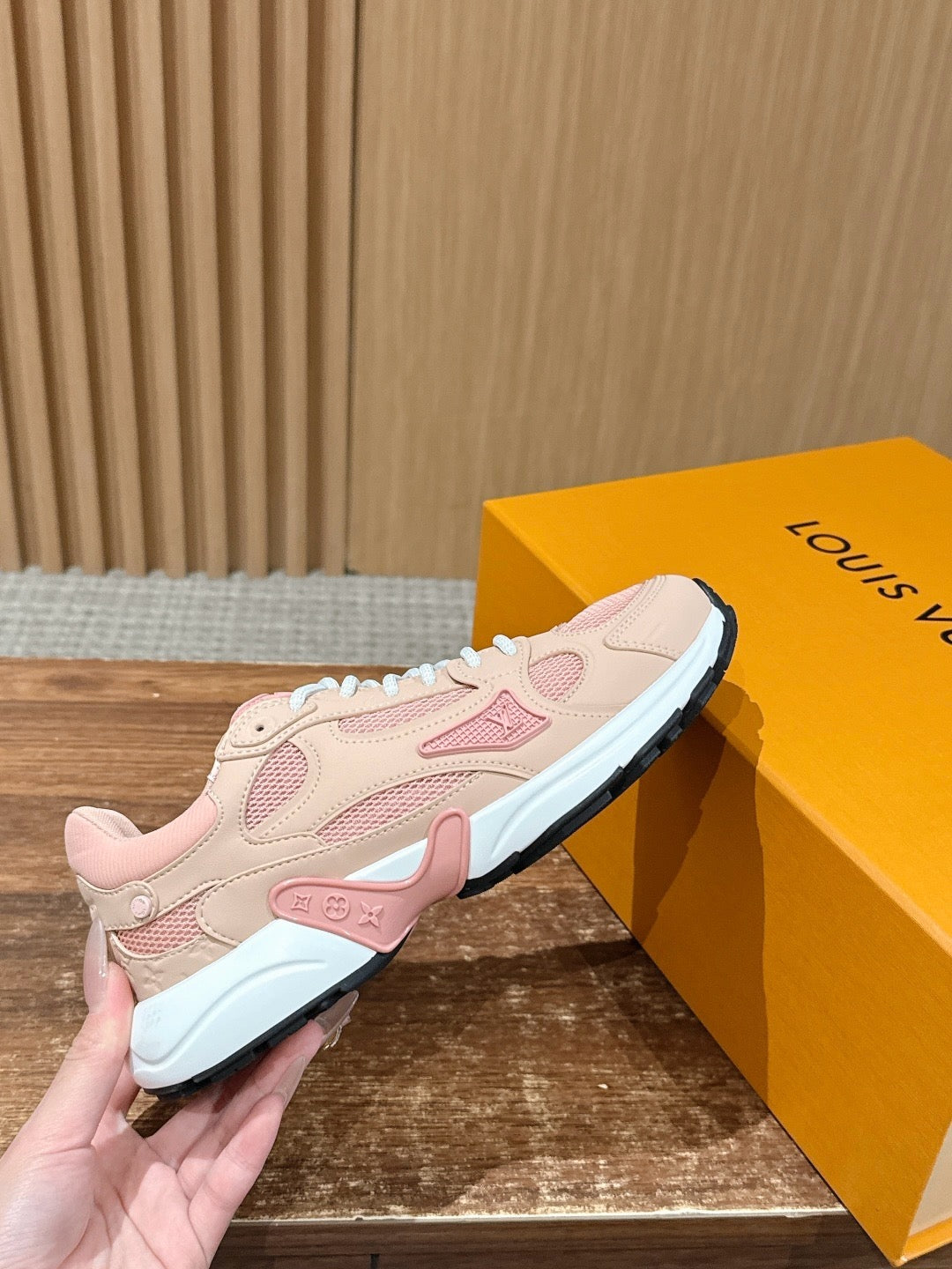 Pink white and Grey white Shoes
