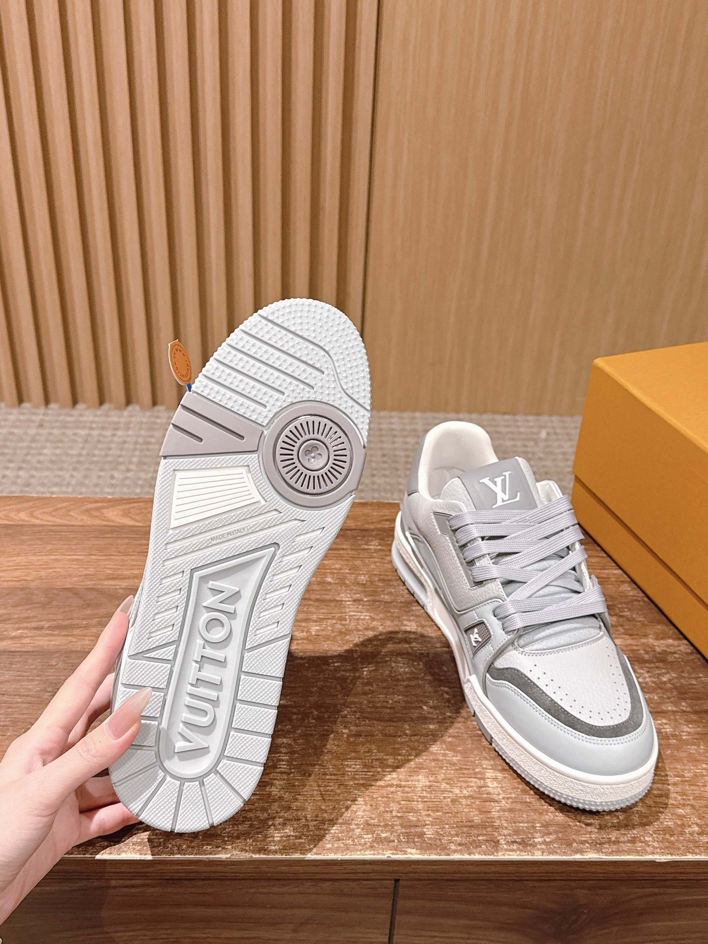 White grey and White red Shoes