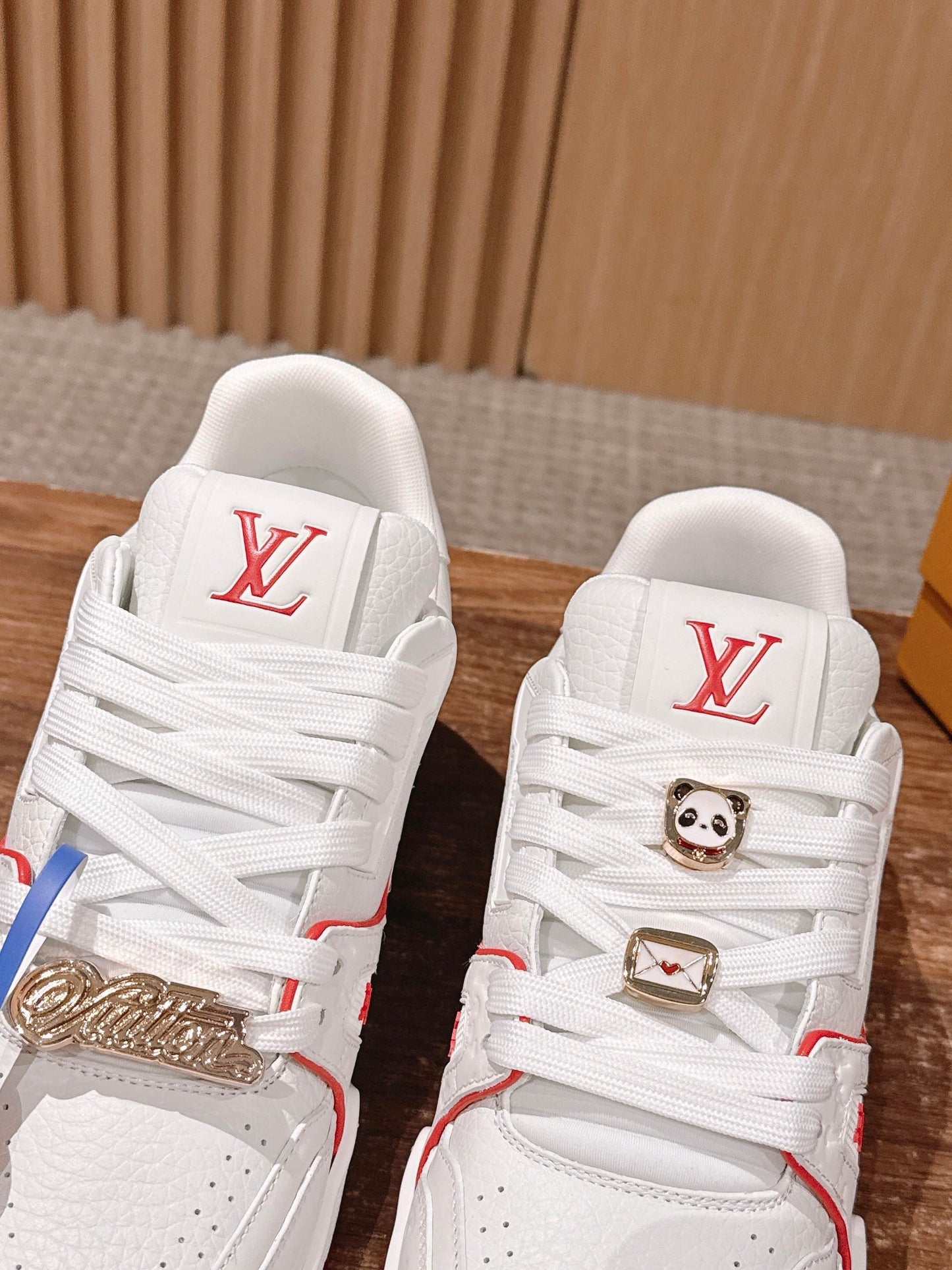 White grey and White red Shoes