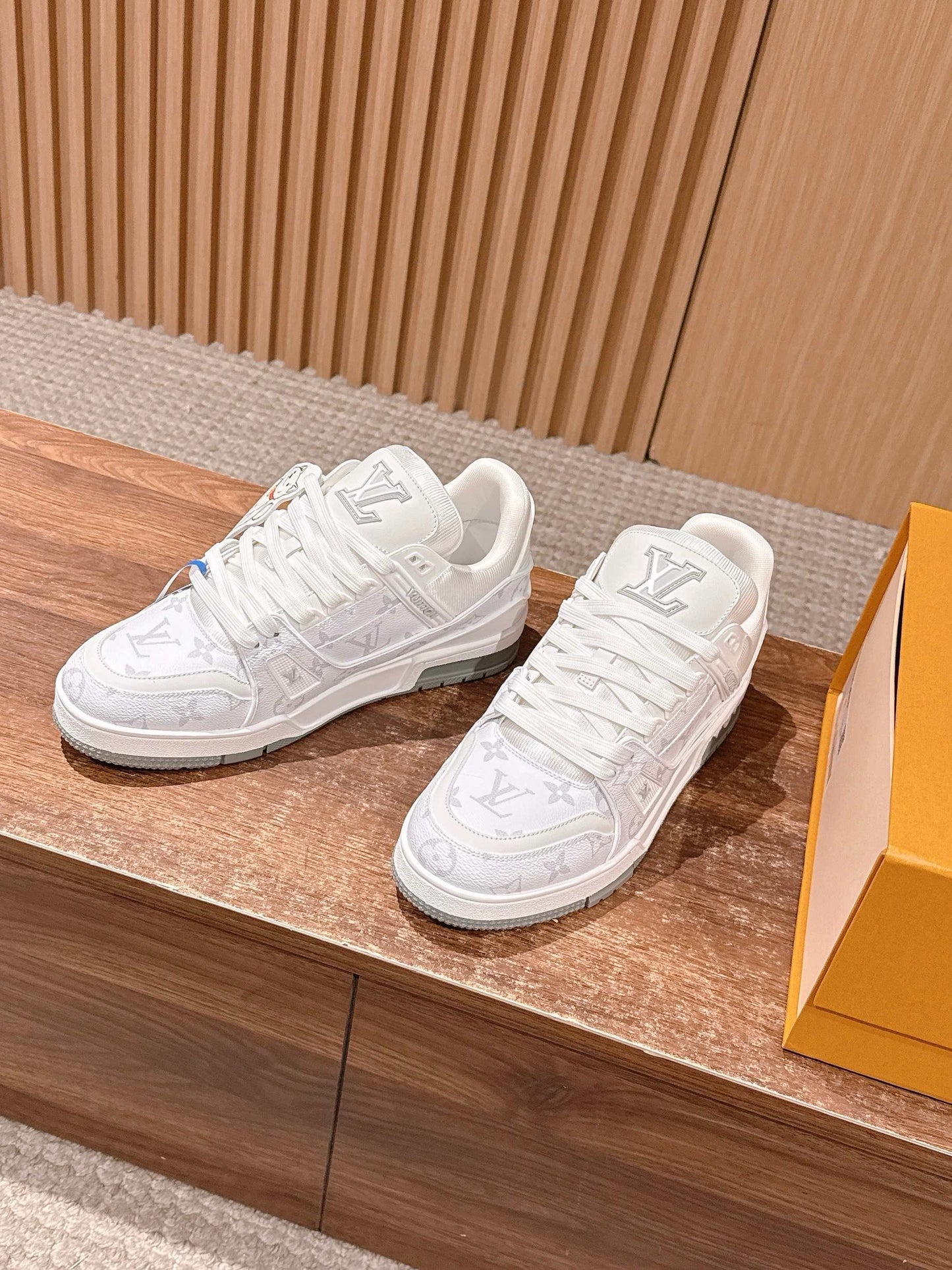 White grey and White brown Shoes