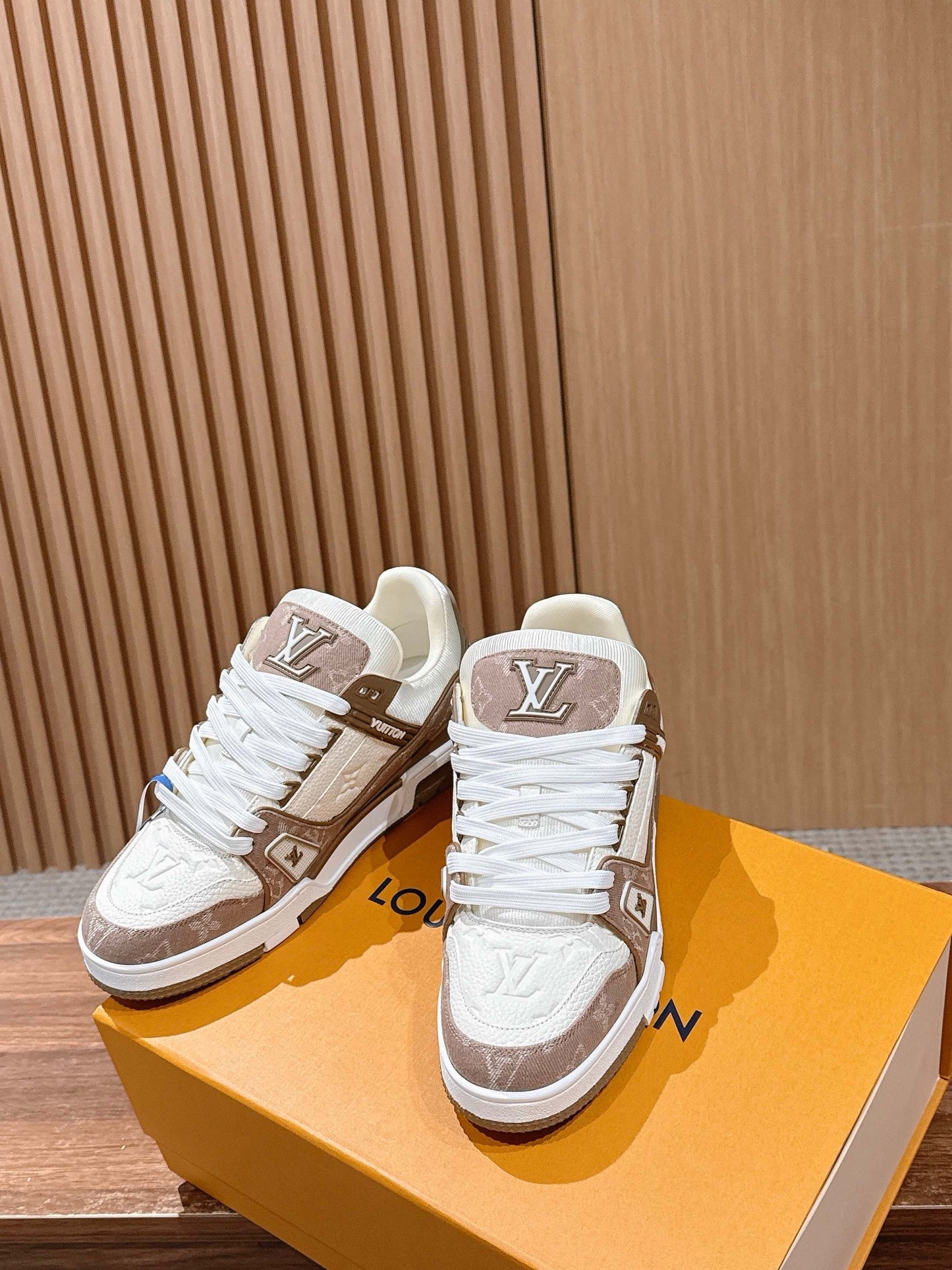 White grey and White brown Shoes