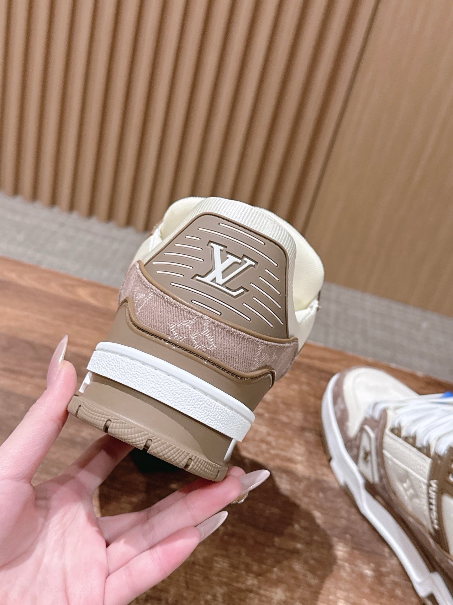 White grey and White brown Shoes