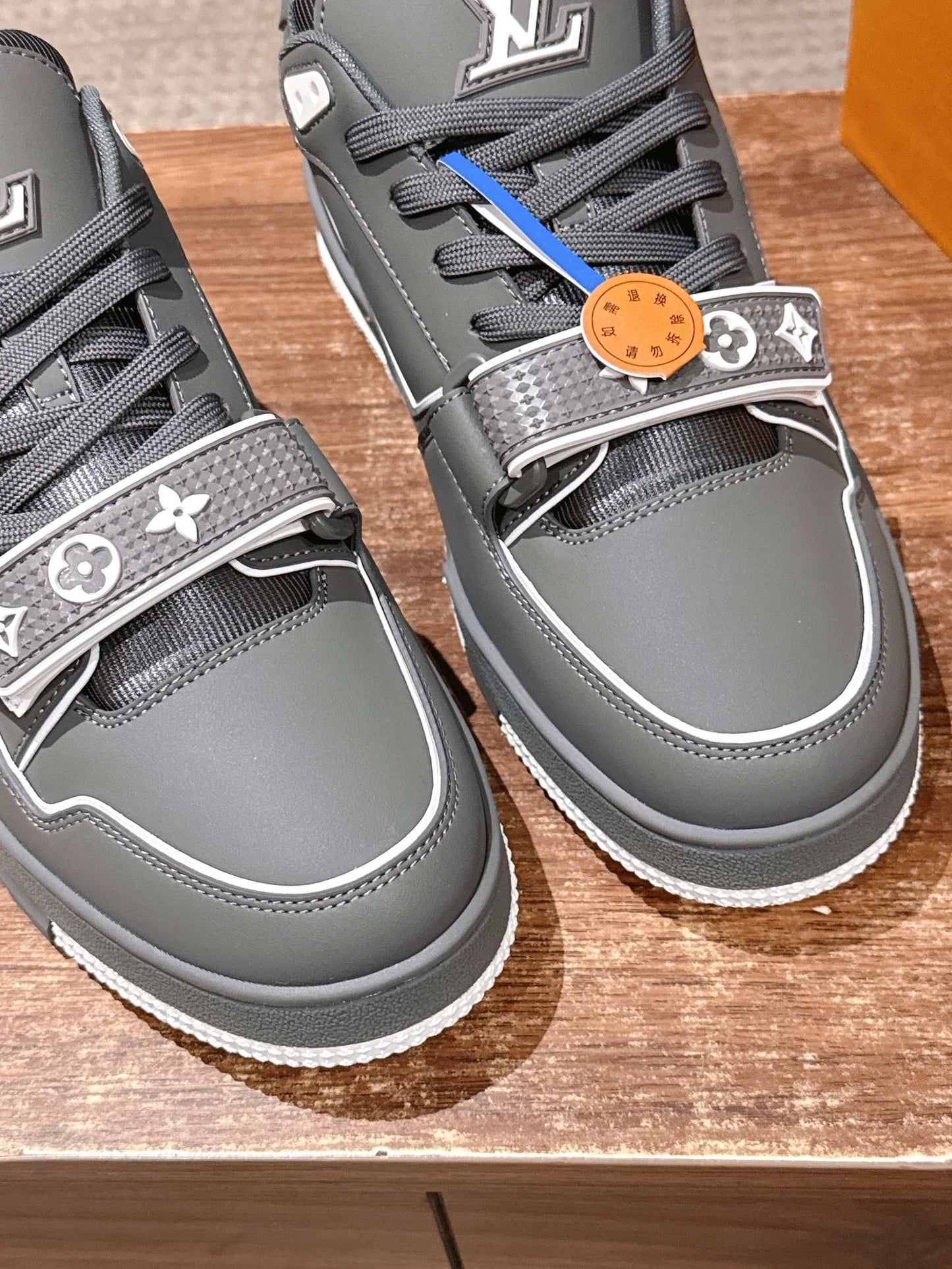 Grey and Black Shoes