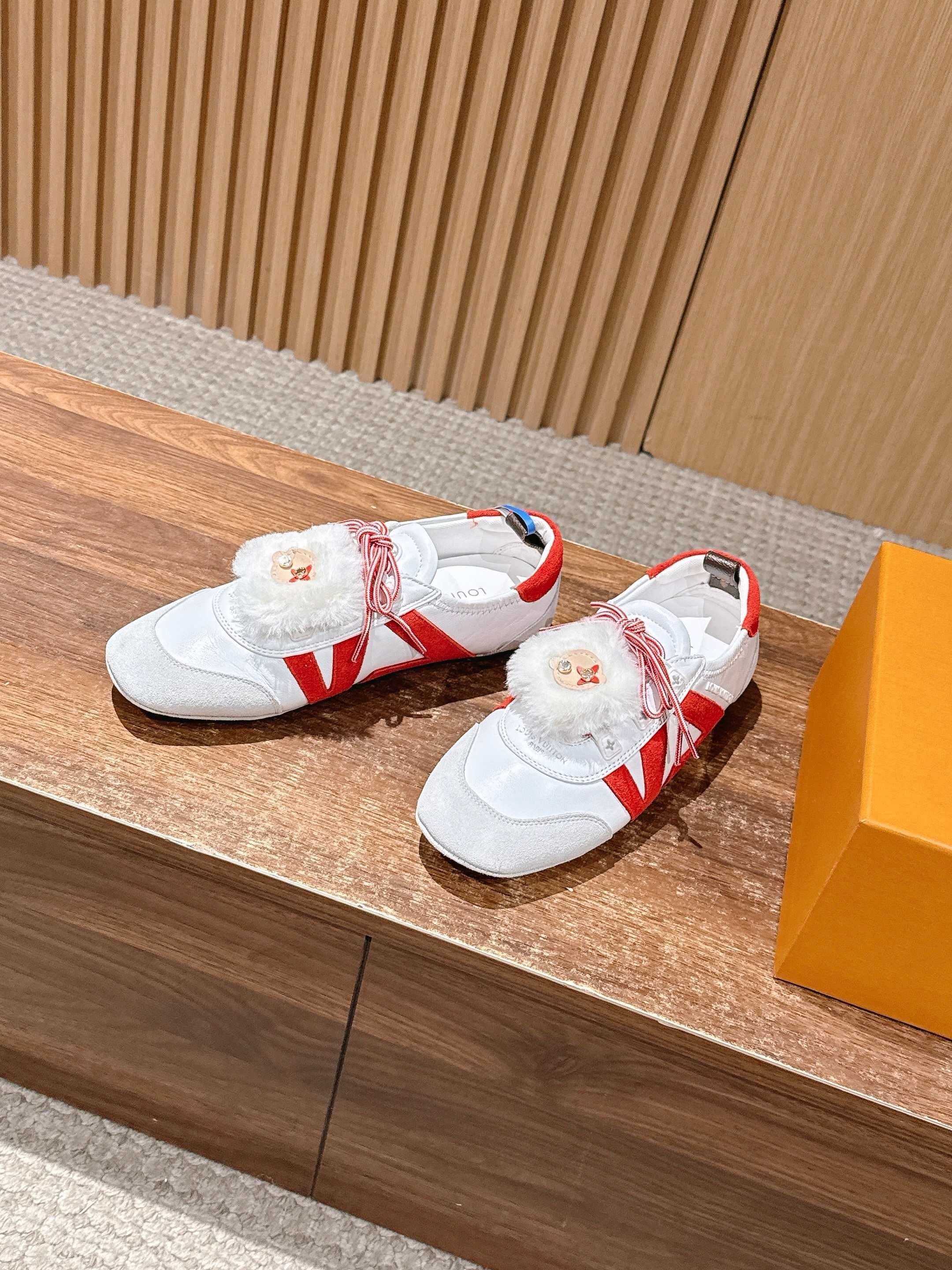 Red and White Shoes
