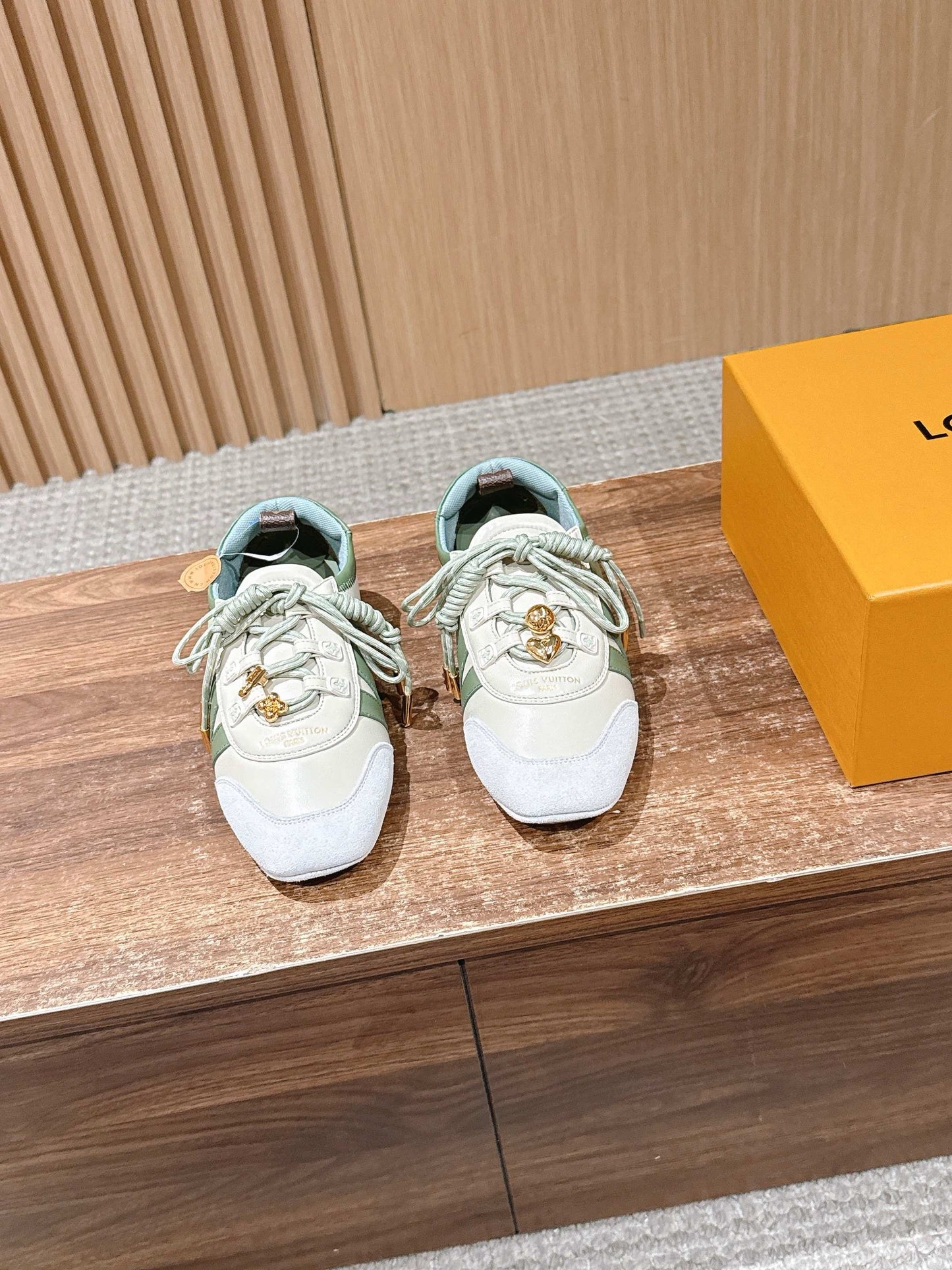 Grey green, Grey blue and Brown dark green Shoes