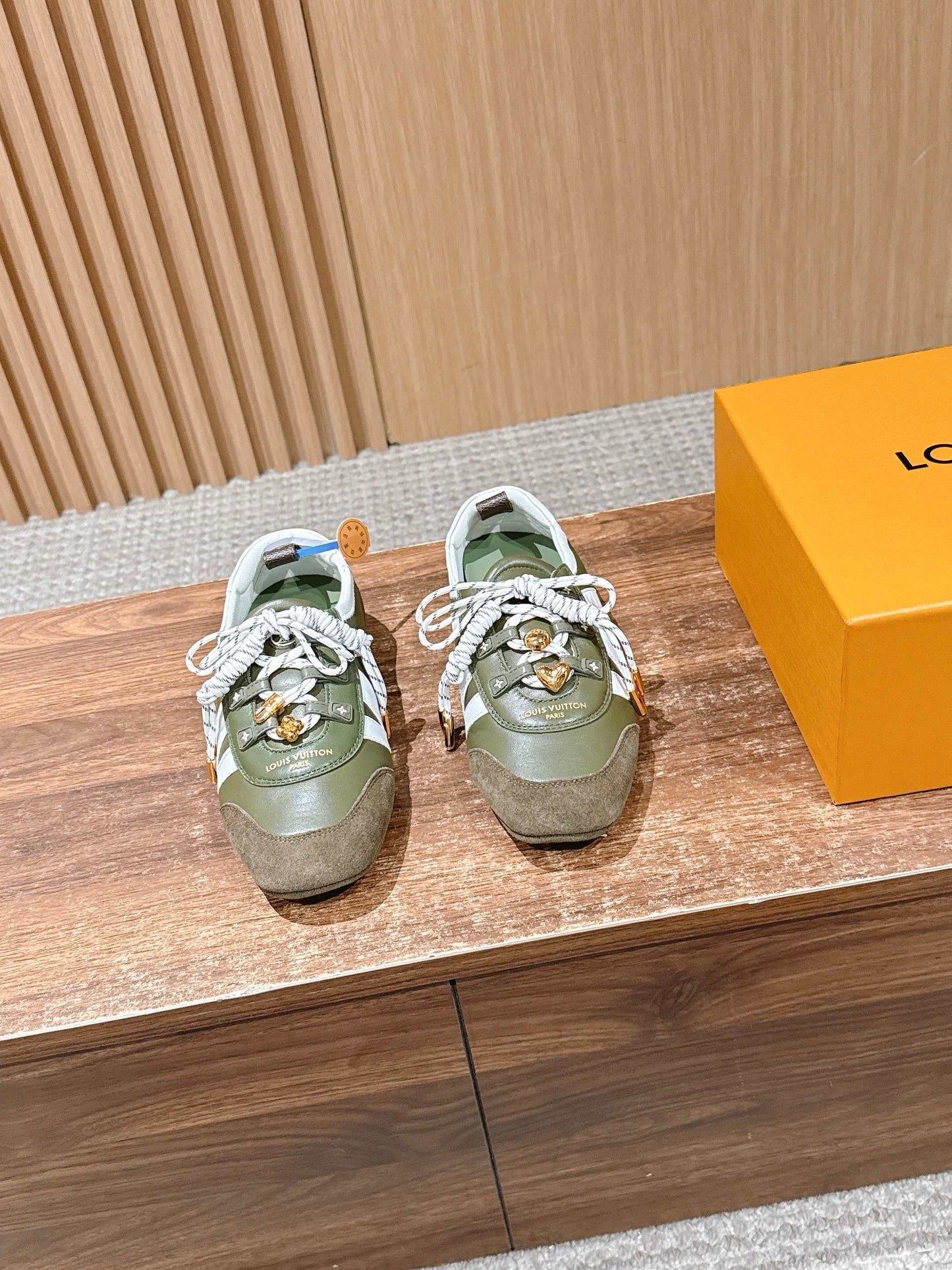 Grey green, Grey blue and Brown dark green Shoes
