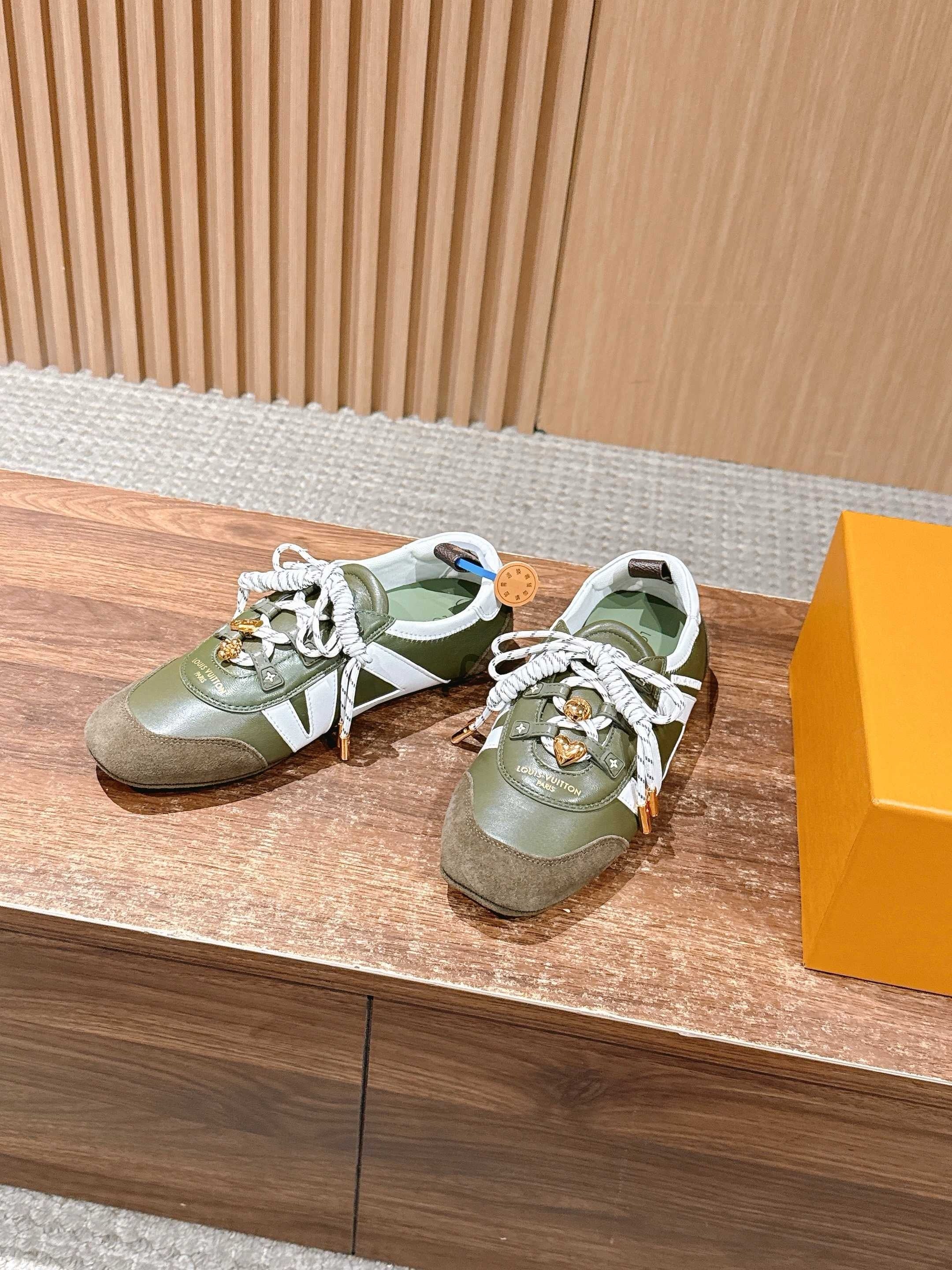 Grey green, Grey blue and Brown dark green Shoes