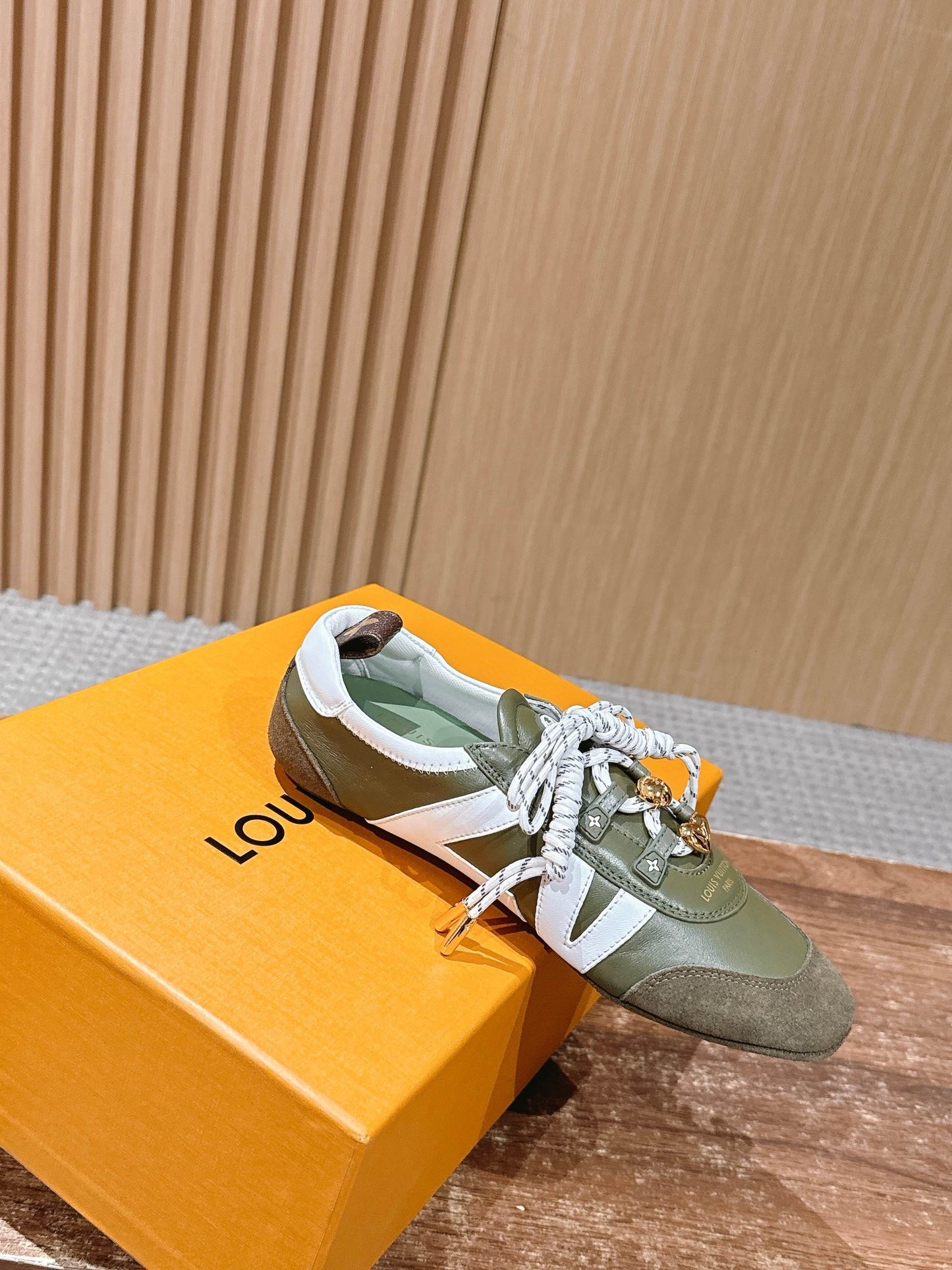 Grey green, Grey blue and Brown dark green Shoes