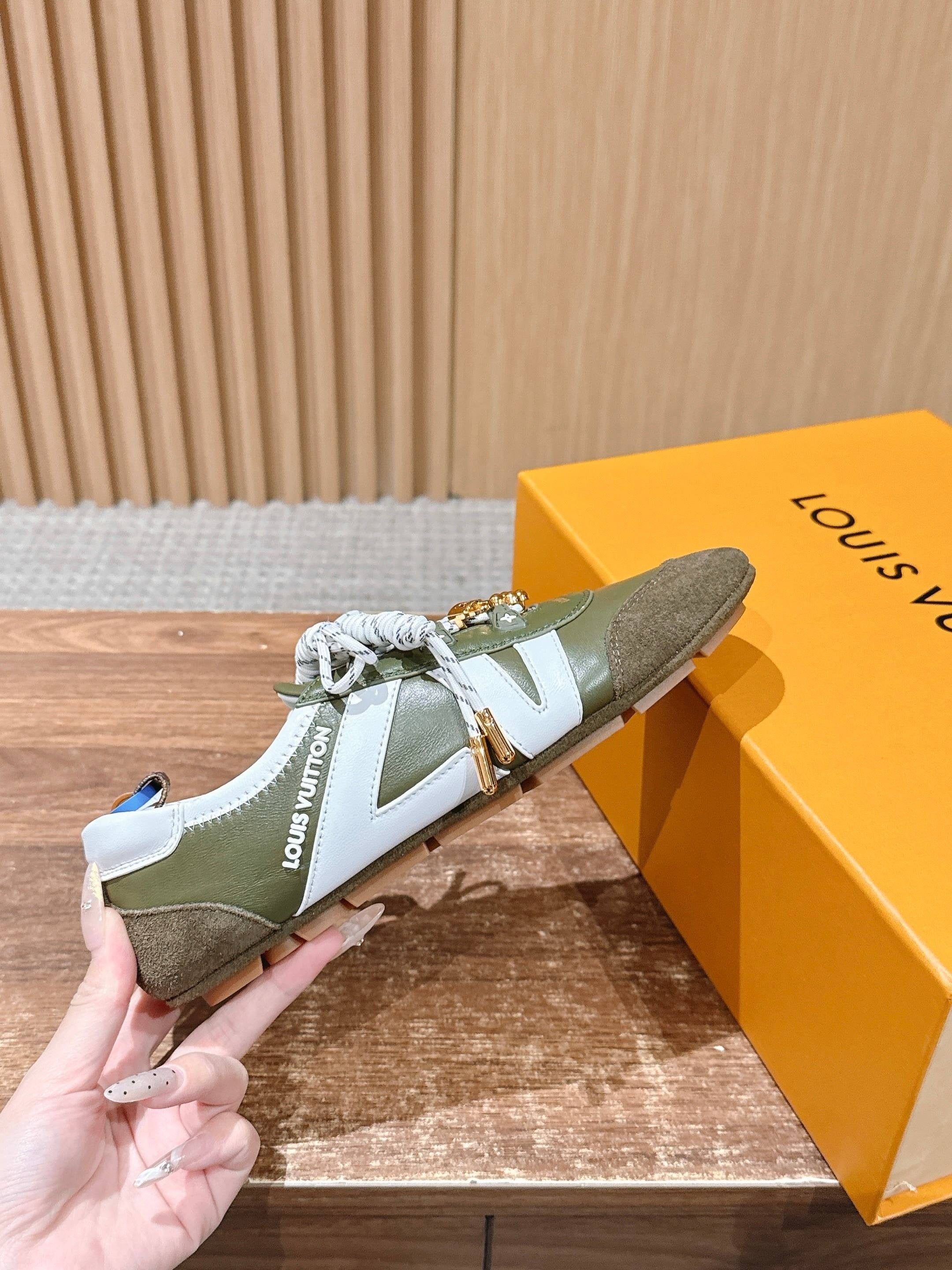 Grey green, Grey blue and Brown dark green Shoes