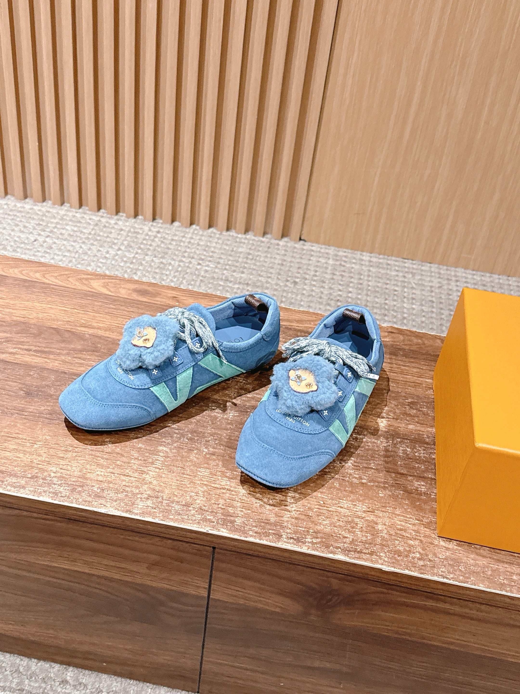 Blue and off-white Shoes