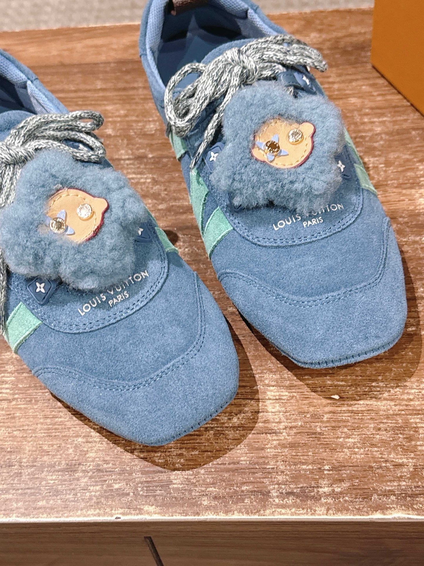 Blue and White Shoes