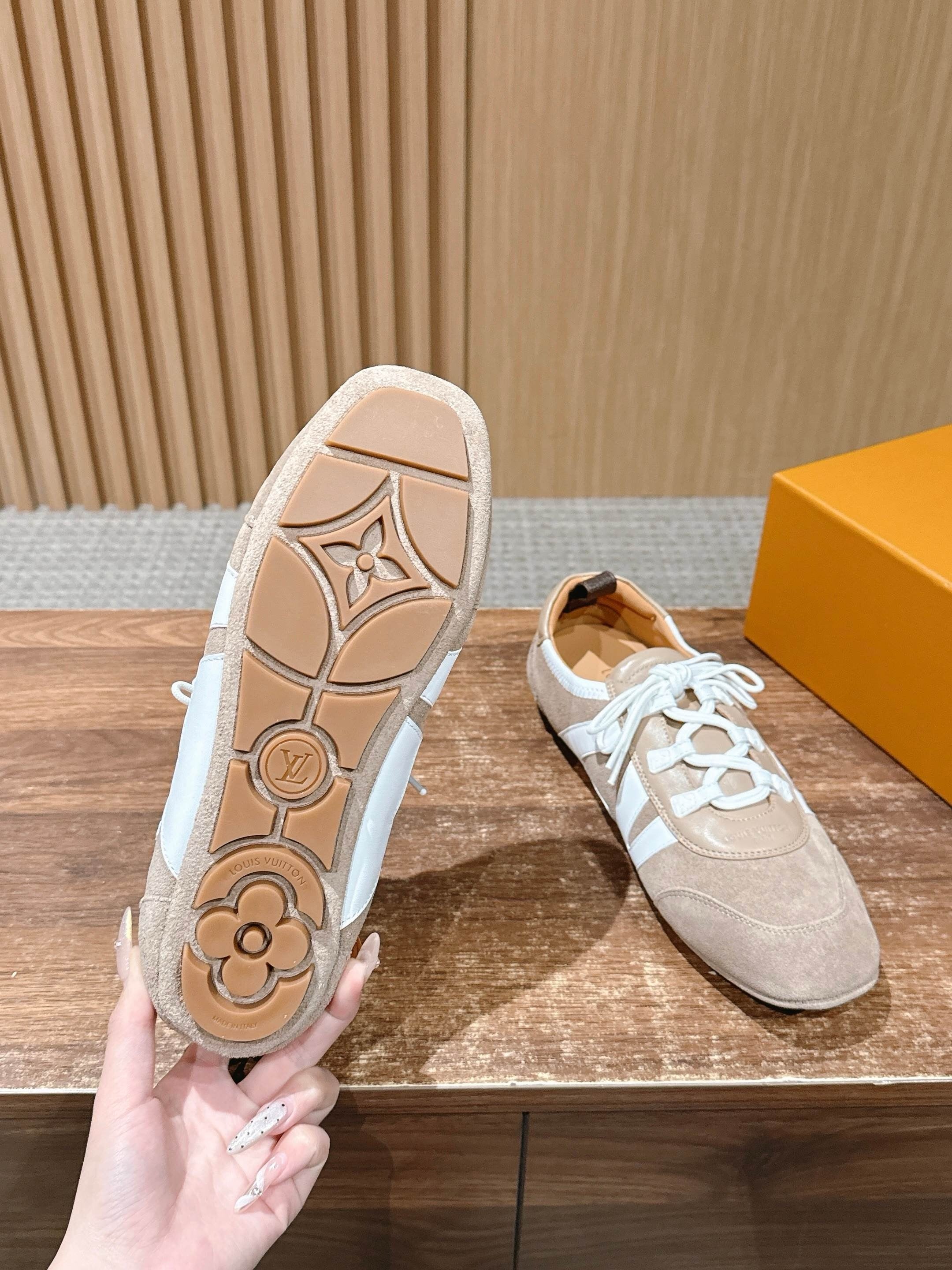 Blue and Brown Shoes
