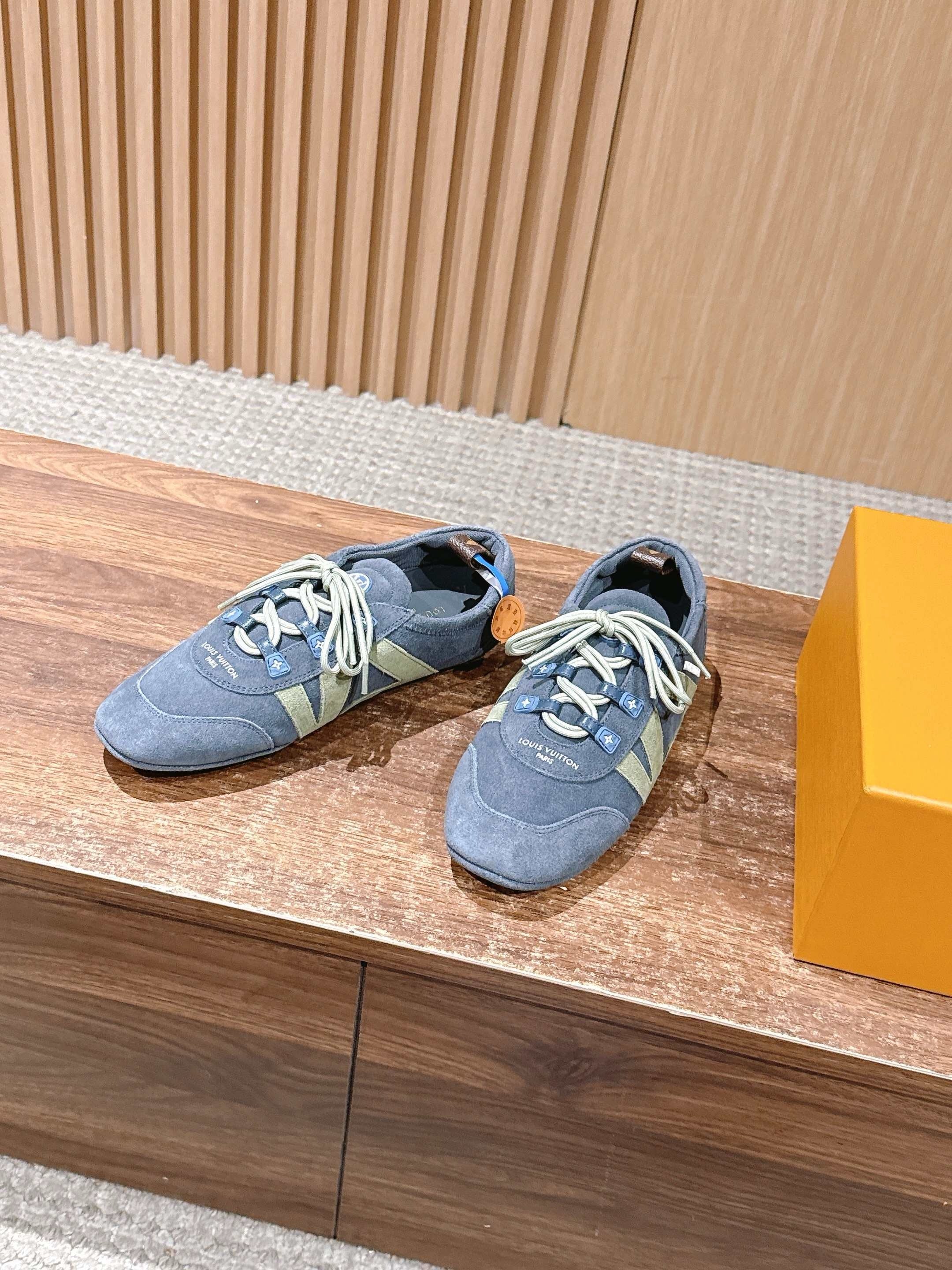 Blue and Brown Shoes